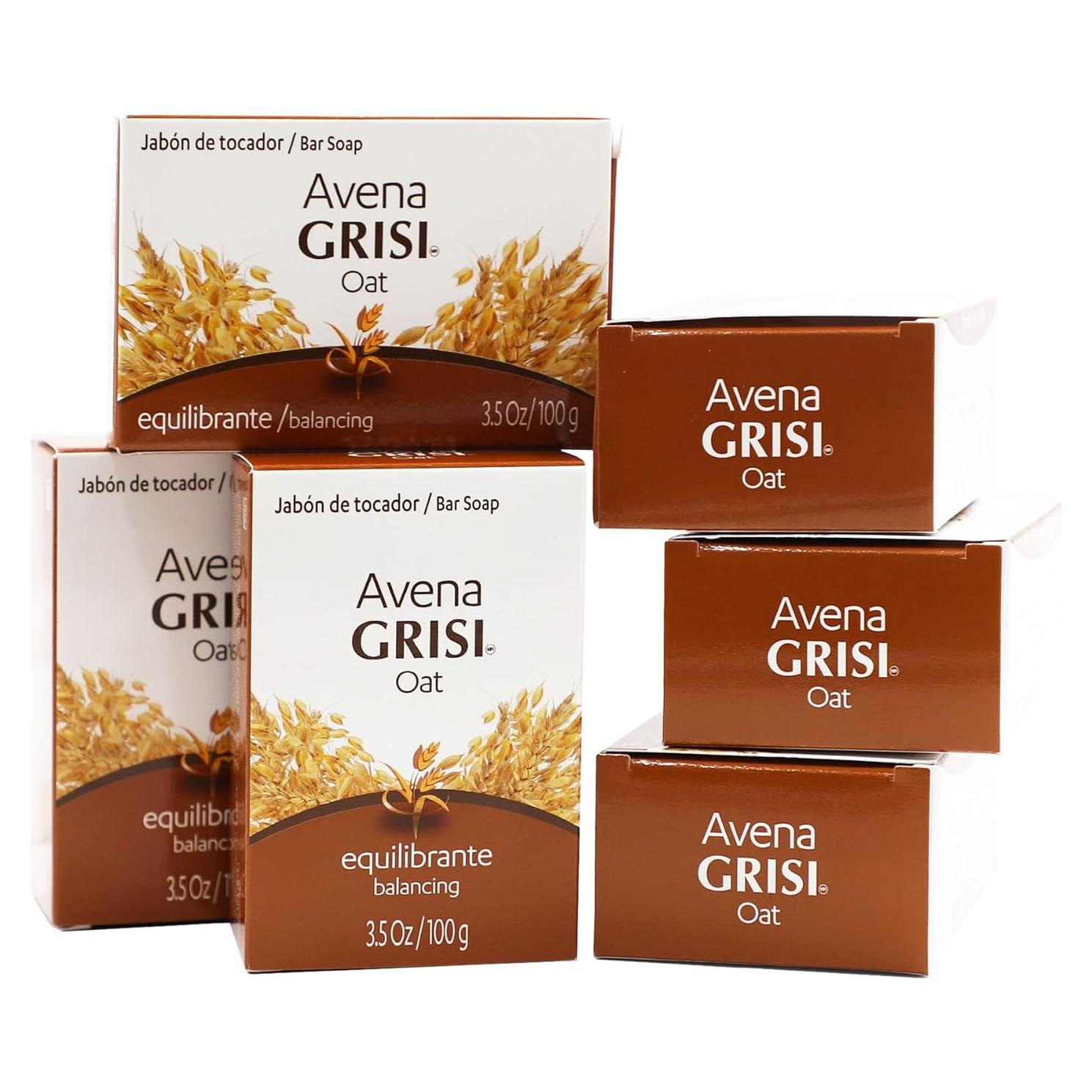 Jabón de Avena Grisi 6 Piezas 99g - Limpiador Equilibrante