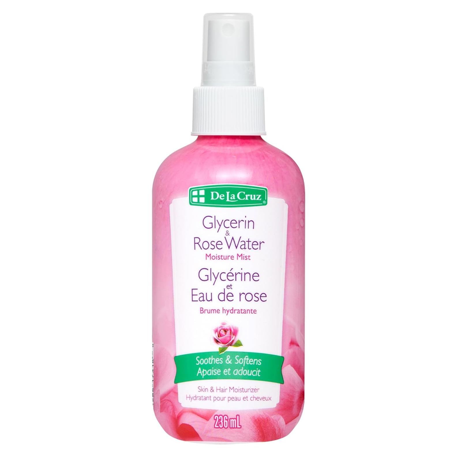 Rocío de Agua de Rosa y Glicerina De La Cruz 236 mL - Tónico Facial Hidratante