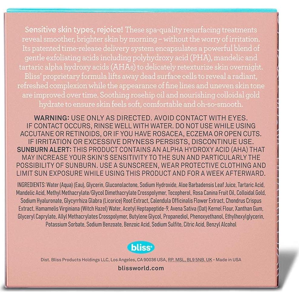 Discos Exfoliantes Diarios Bliss Rescate Oro Rosa 15 ct - Vegano