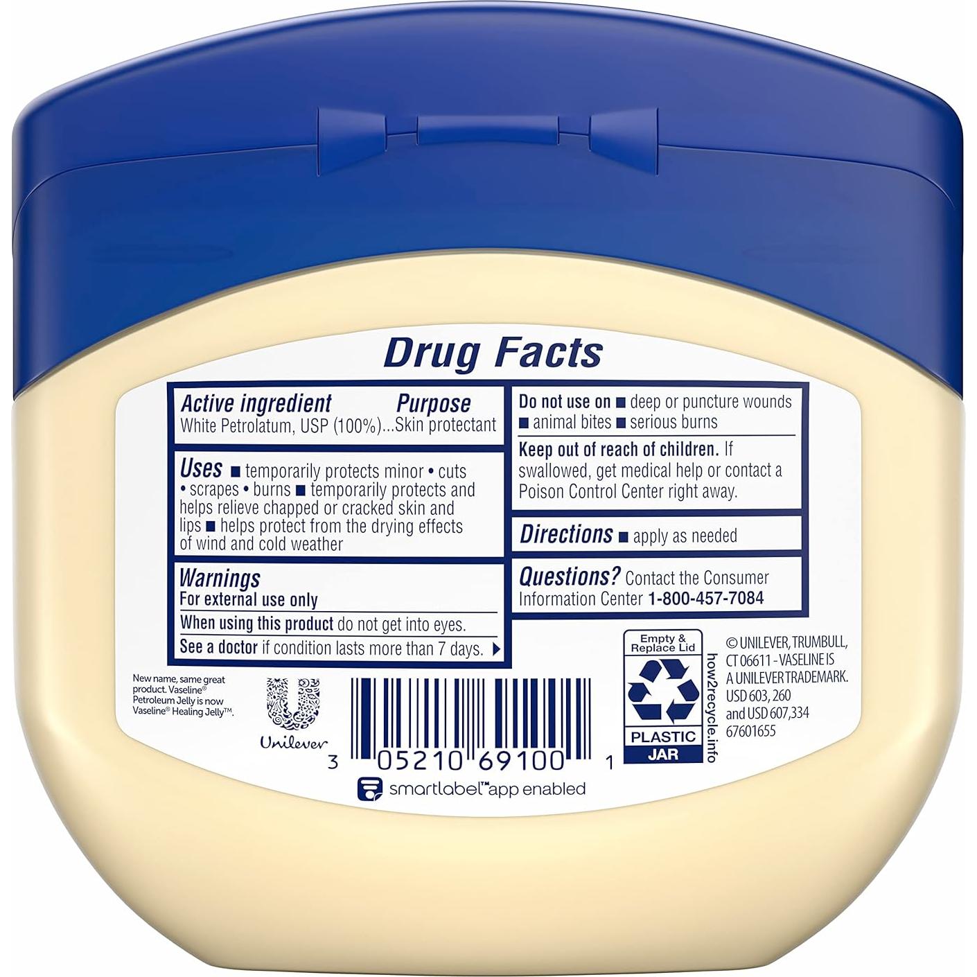 Vaselina Gelatina de Petróleo Original 368g - Paquete de 3