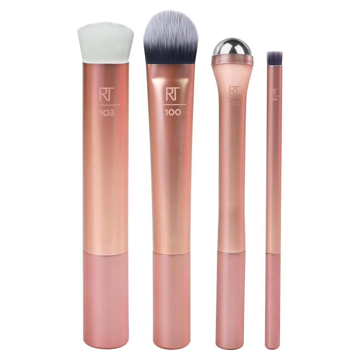 Set de Brochas de Maquillaje Real Techniques Prep y Prime - 4 Piezas