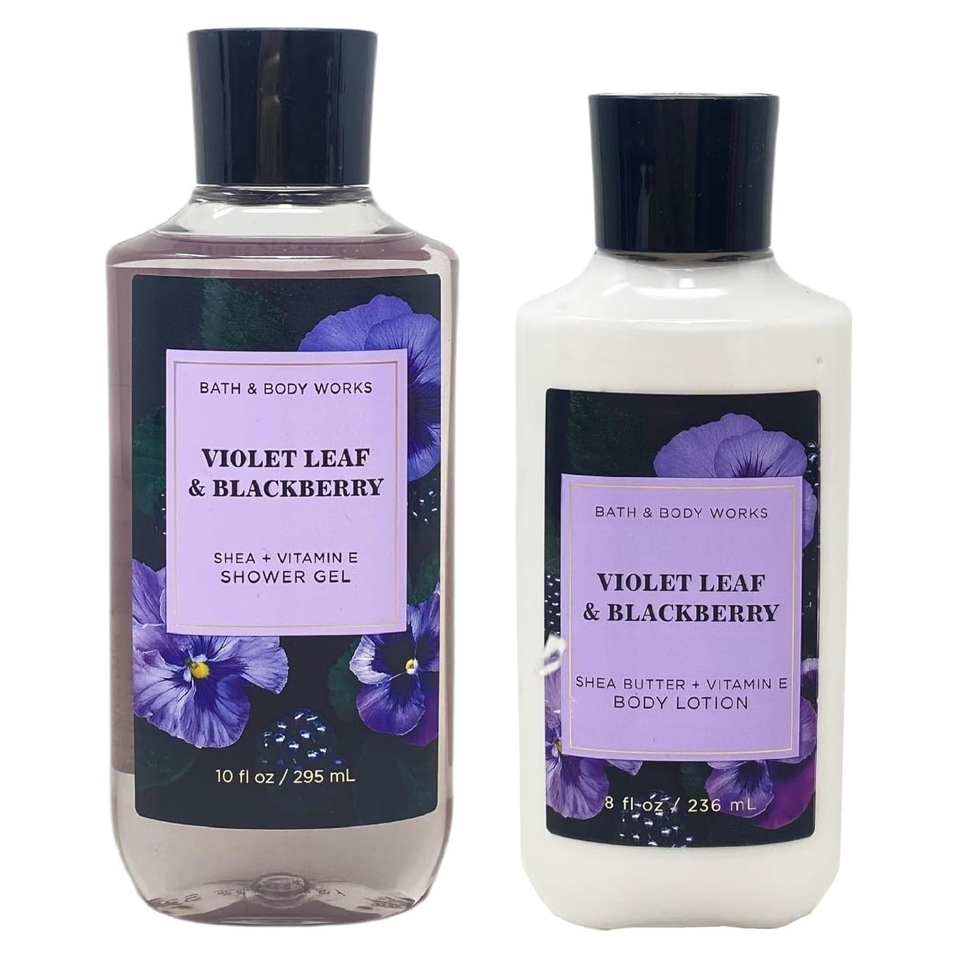Dúo Gel de Ducha y Loción Corporal Bath & Body Works Violeta y Mora