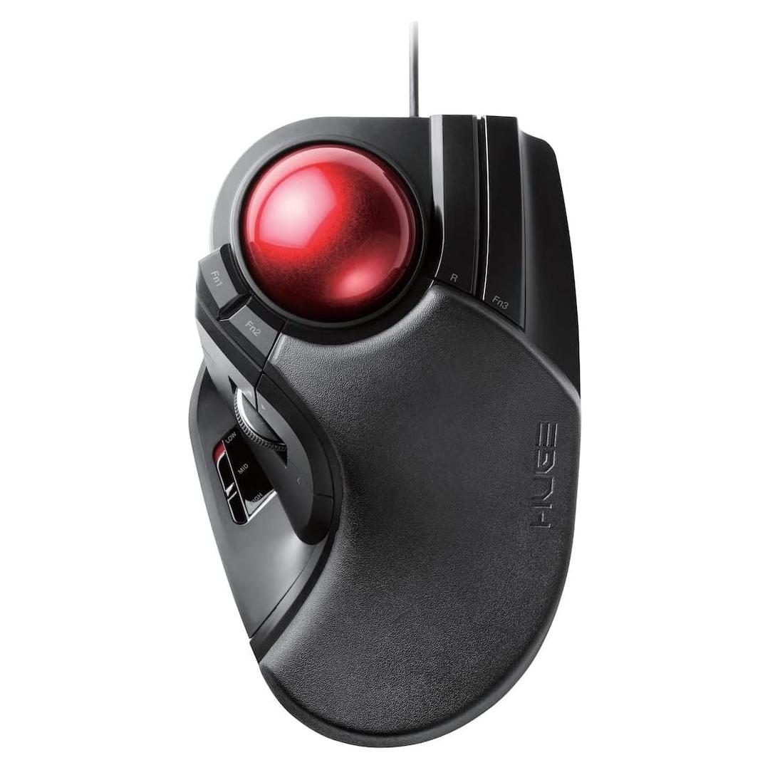 Mouse Trackball ELECOM M-HT1URBK Cableado 8 Botones 52mm