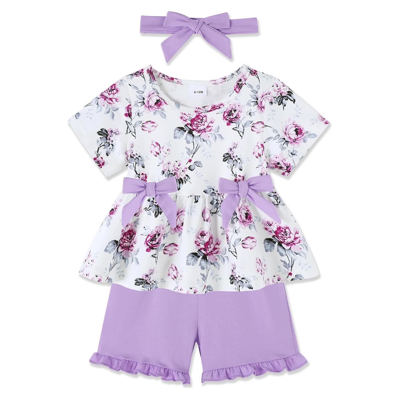 Conjunto Ropa Verano Niña YALLET 3 Piezas 3-4 Años