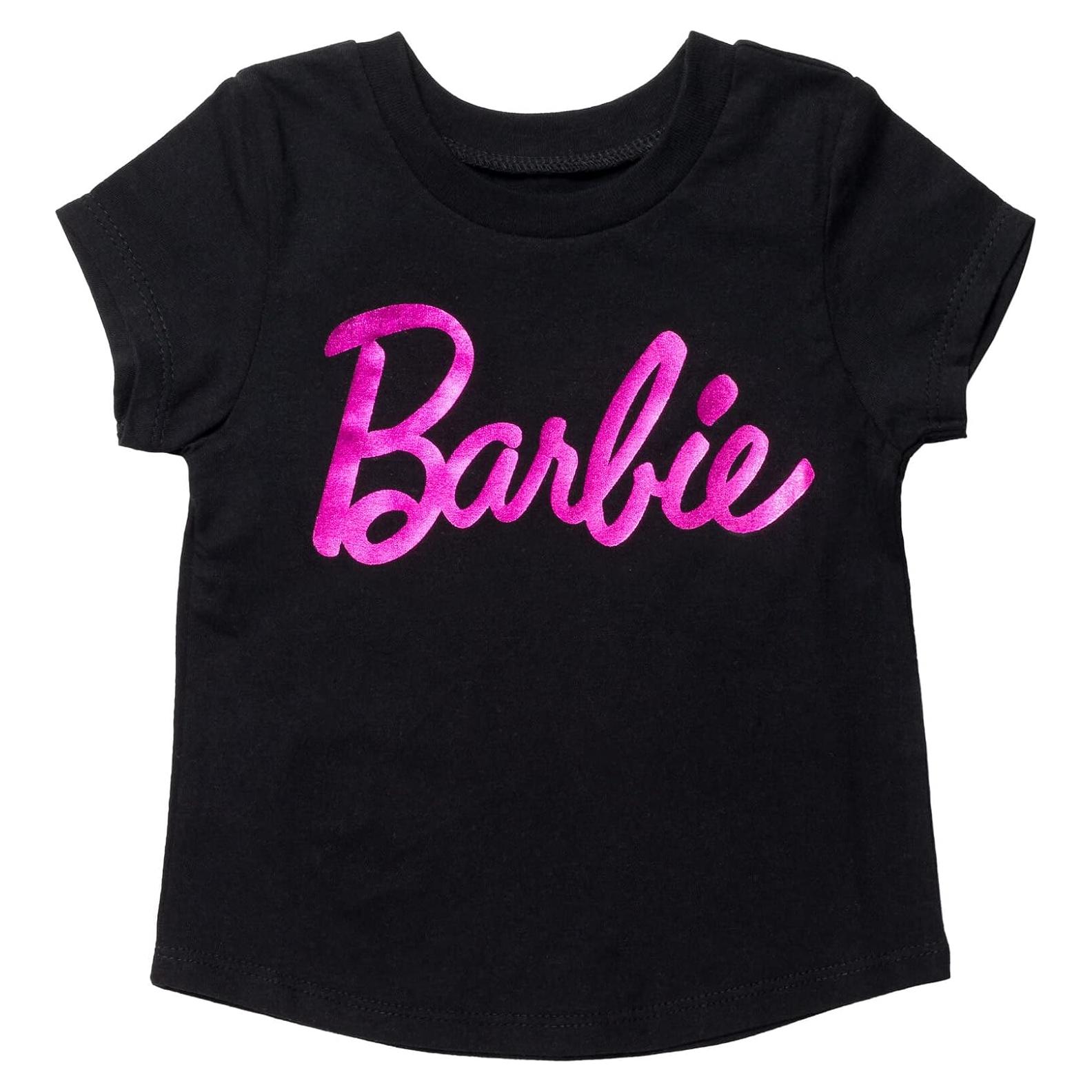 Camiseta de cumpleaños Barbie para niñas 7-8 años negra/rosa