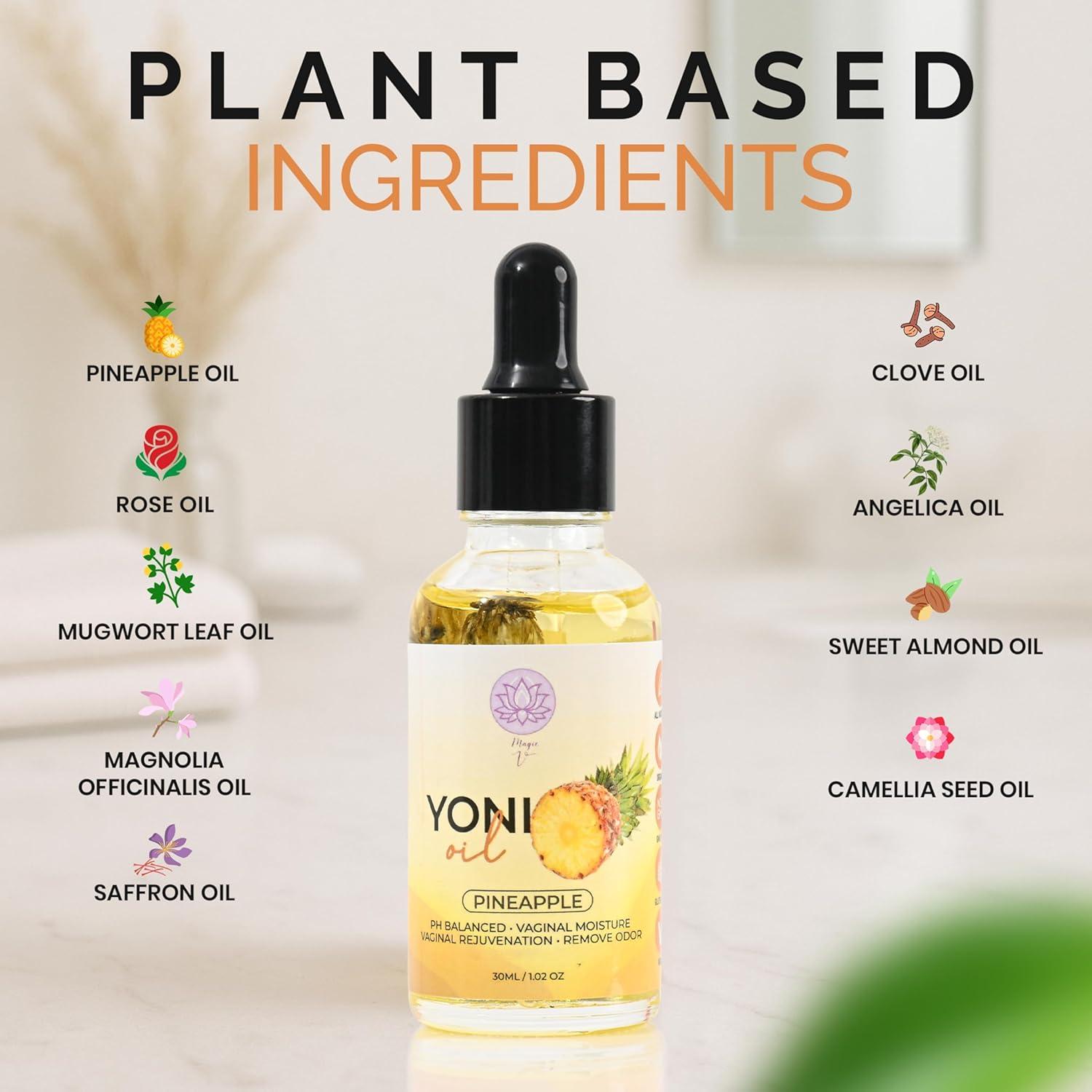 Aceite Yoni V Mágico Orgánico para Mujeres - Hidratante Vaginal Piña