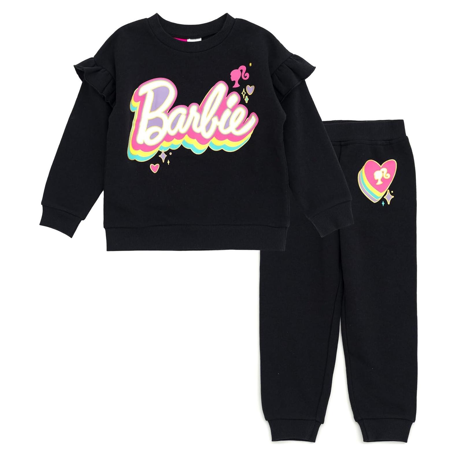 Conjunto sudadera y jogger Barbie 0-2 años negro