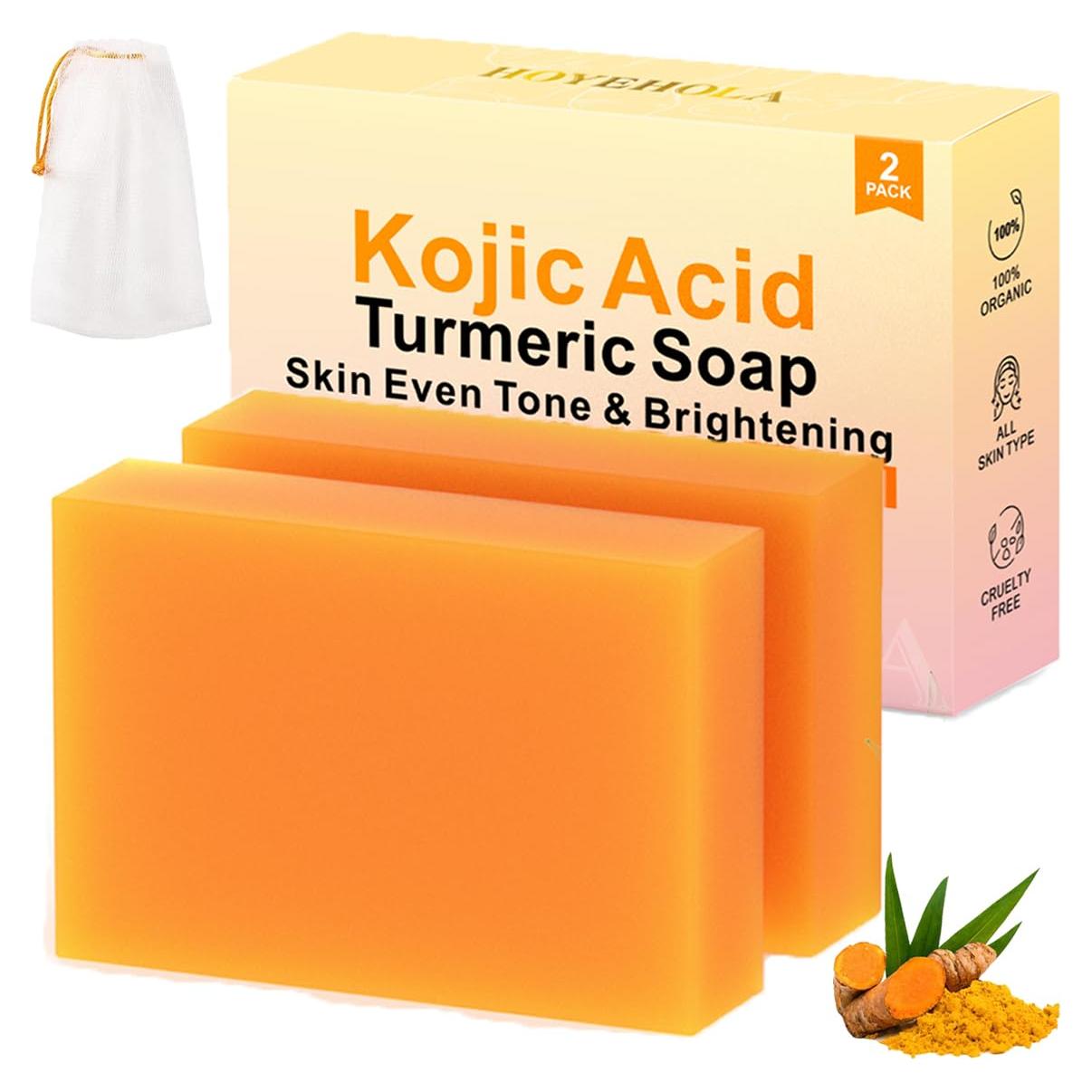 Barra de Jabón Kóji y Cúrcuma HOYEHOLA - 2 Paquetes, Hidratante