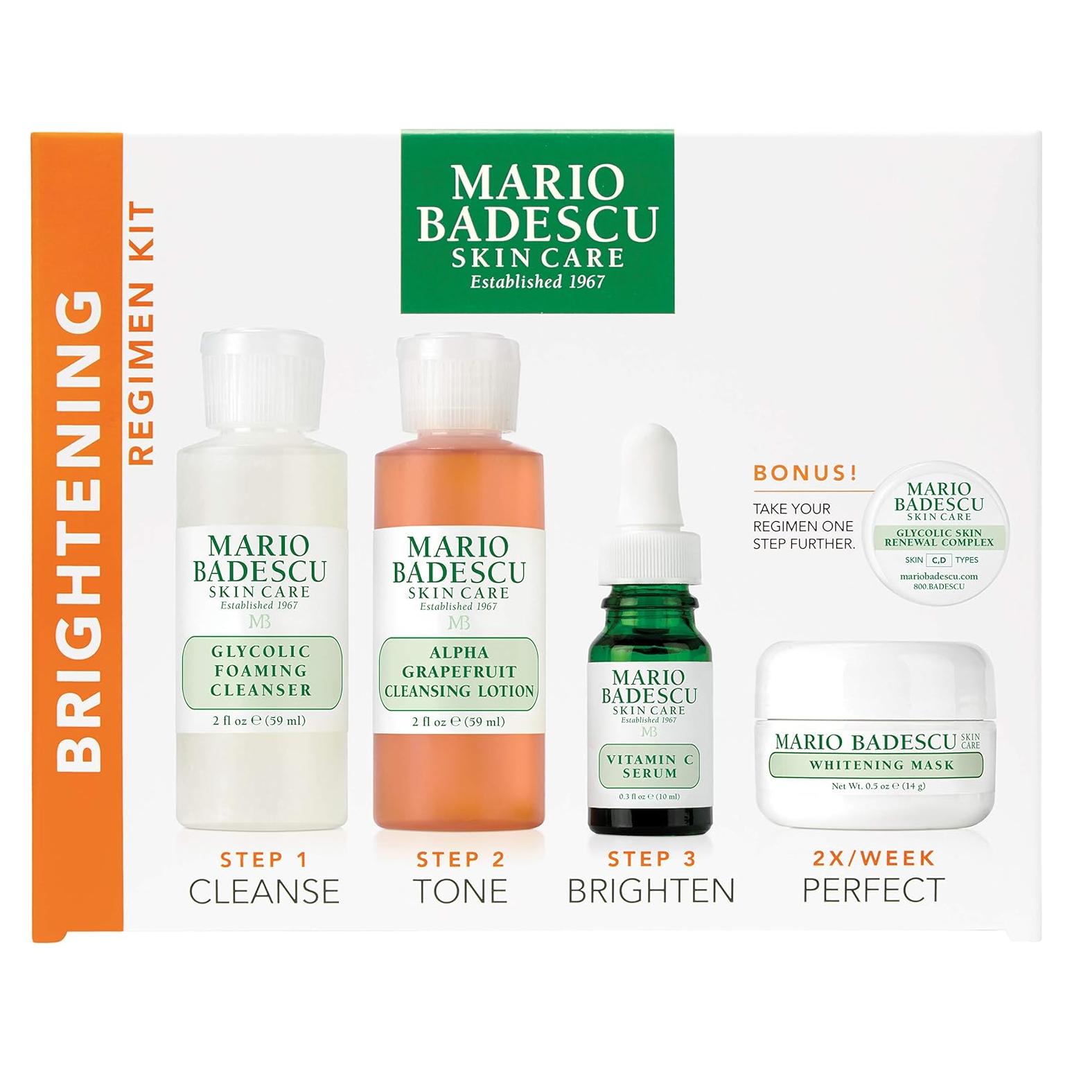 Kit Iluminador Mario Badescu 5 Piezas - Limpiador, Suero y Más