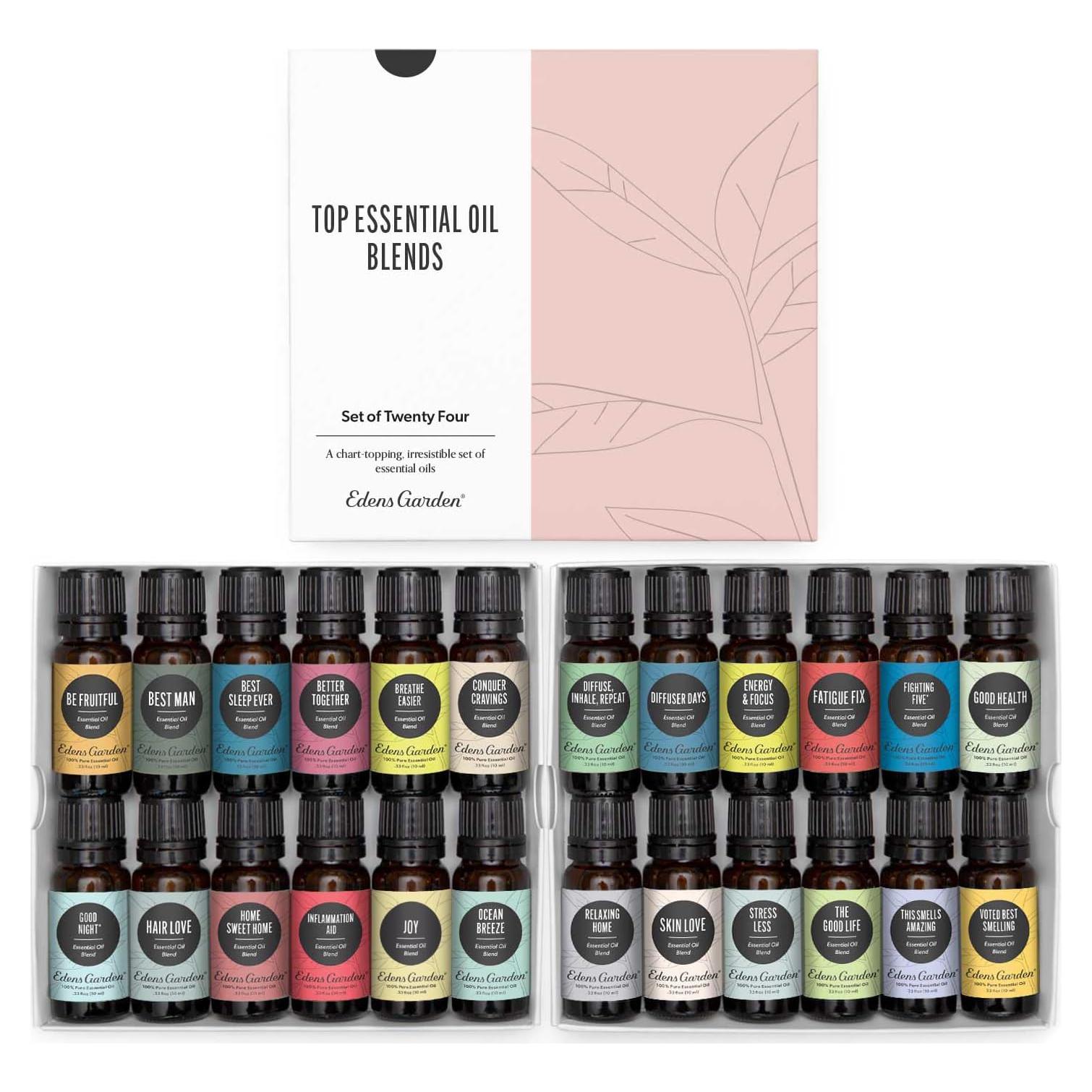 Kit de Aceites Esenciales Edens Garden 24 x 10 ml - Aromaterapia