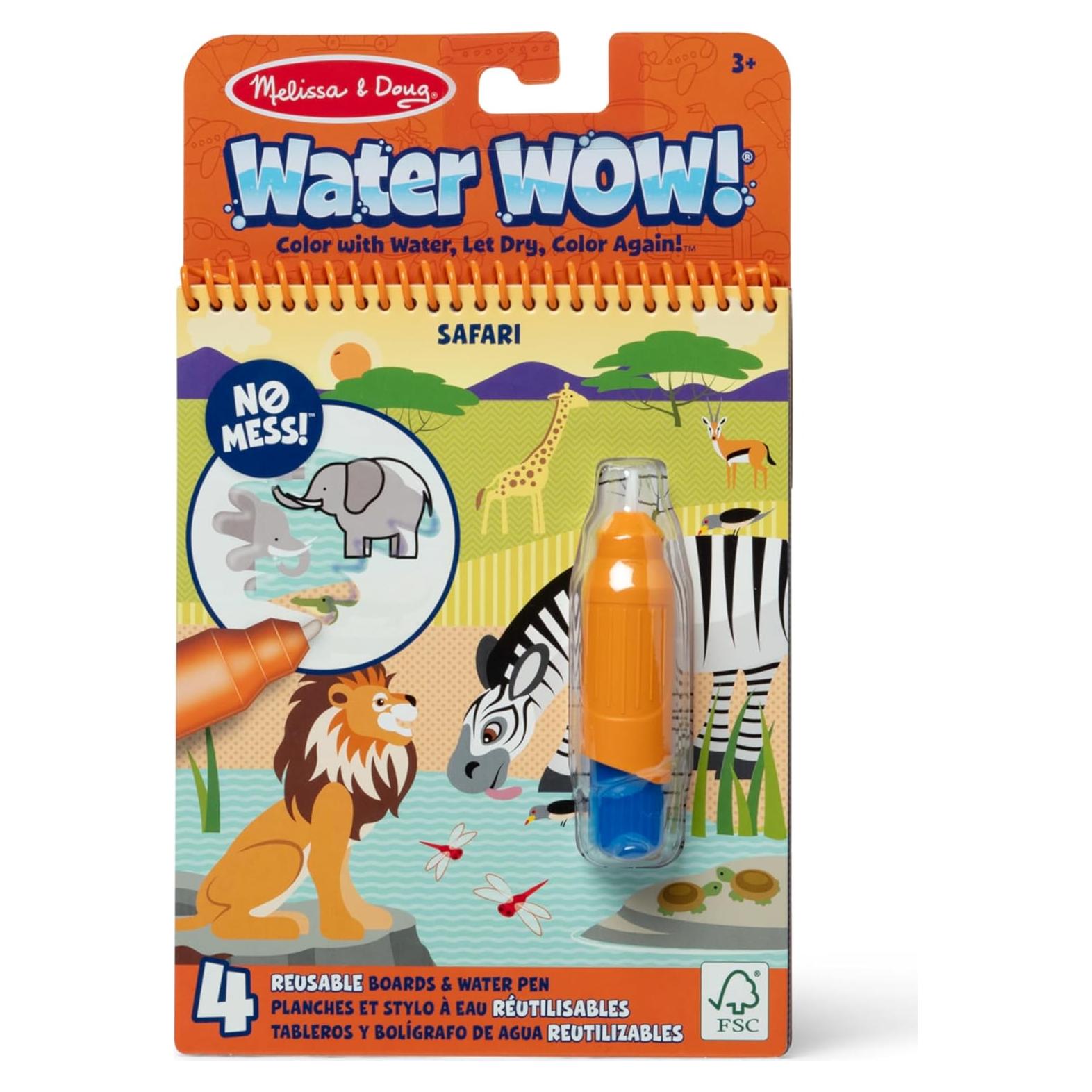 Melissa & Doug Water Wow! Bloc Reutilizable Safari 4 Páginas