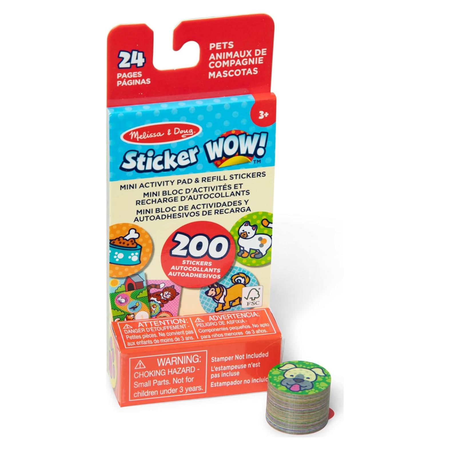 Melissa & Doug Sticker WOW! Recarga 200 Stickers Mascotas