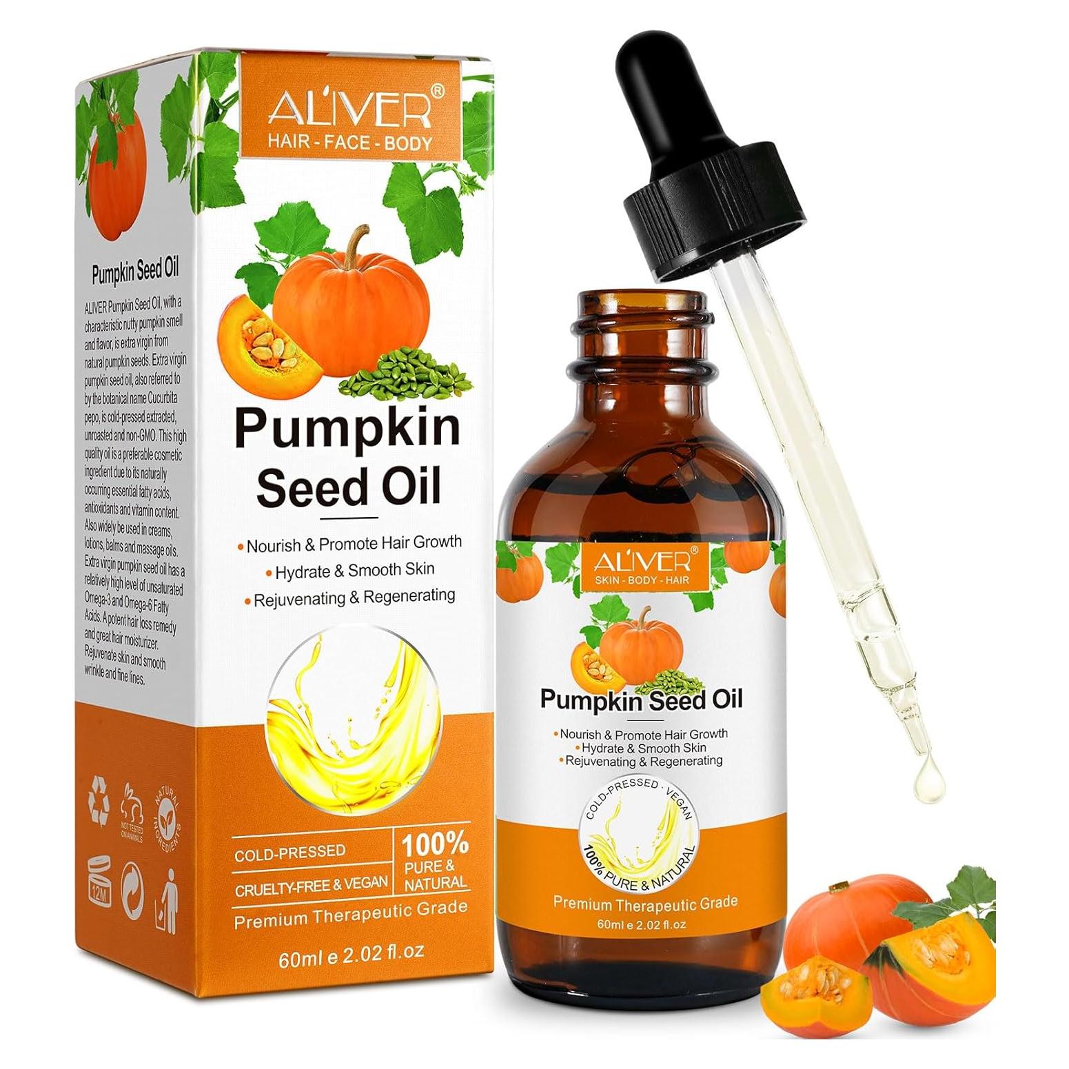 Aceite de Semilla de Calabaza Puro 60ml - Hidratante y Crecimiento Cabello