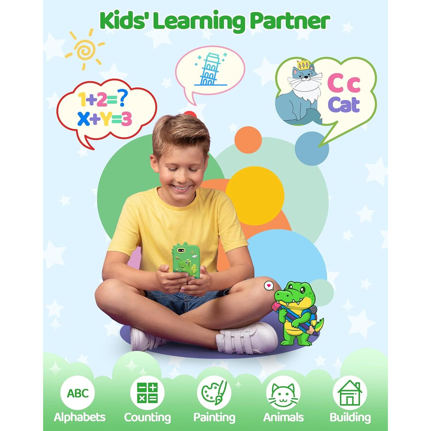 KOKODI Teléfono Inteligente Verde para Niños 3-10 Años