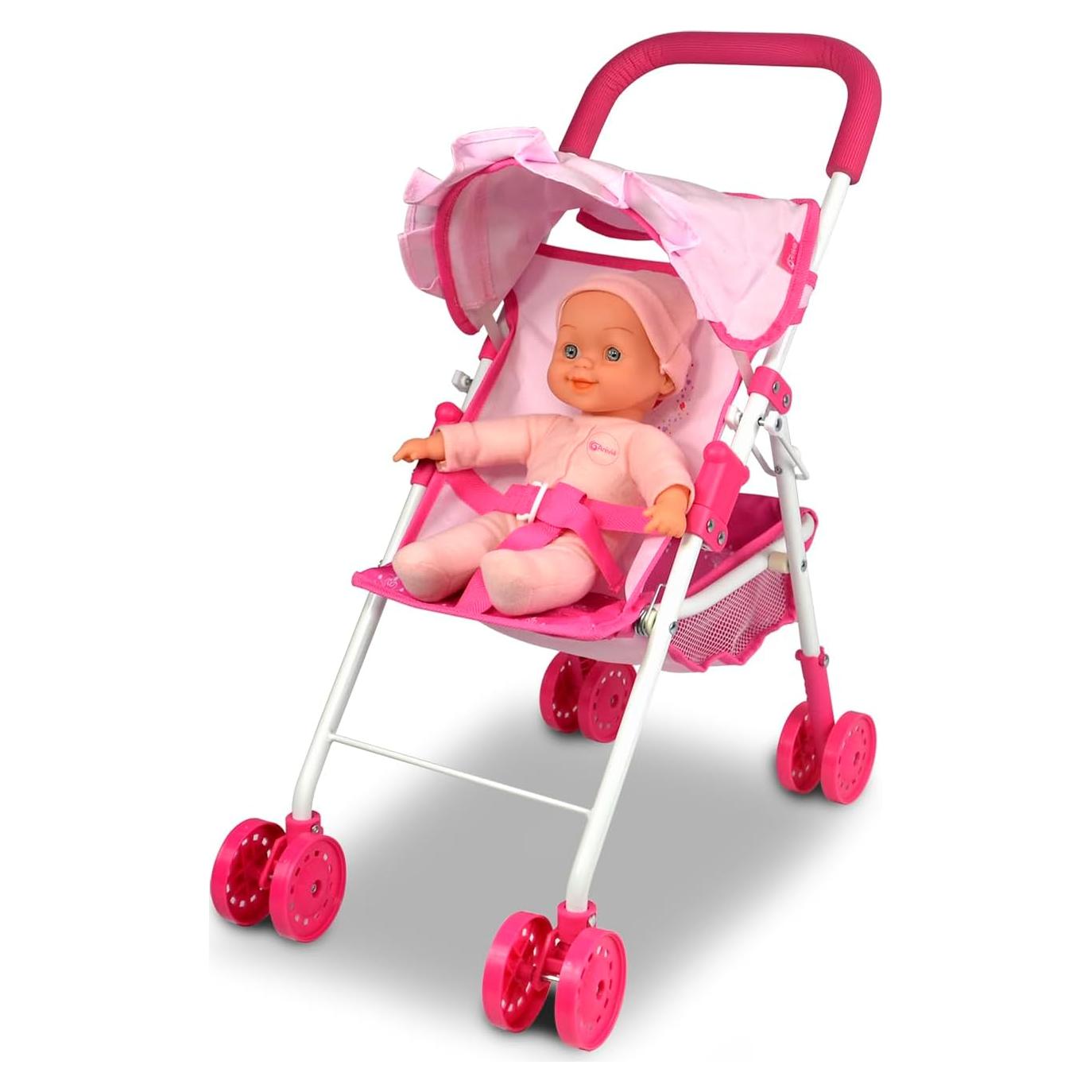 Carrito de Muñecas Anivia DA004L Rosa con Accesorios
