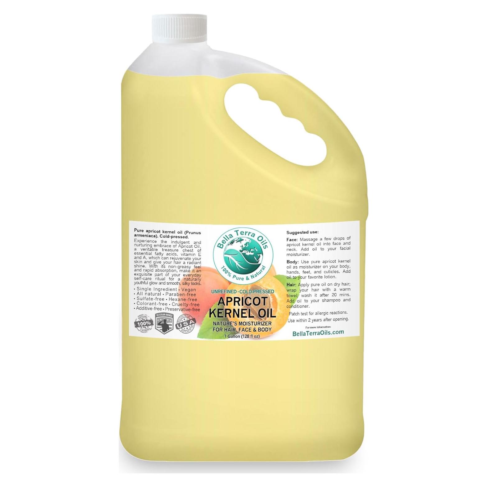 Aceite de Hueso de Albaricoque Bella Terra - 3.785 L, Ligero y Nutritivo