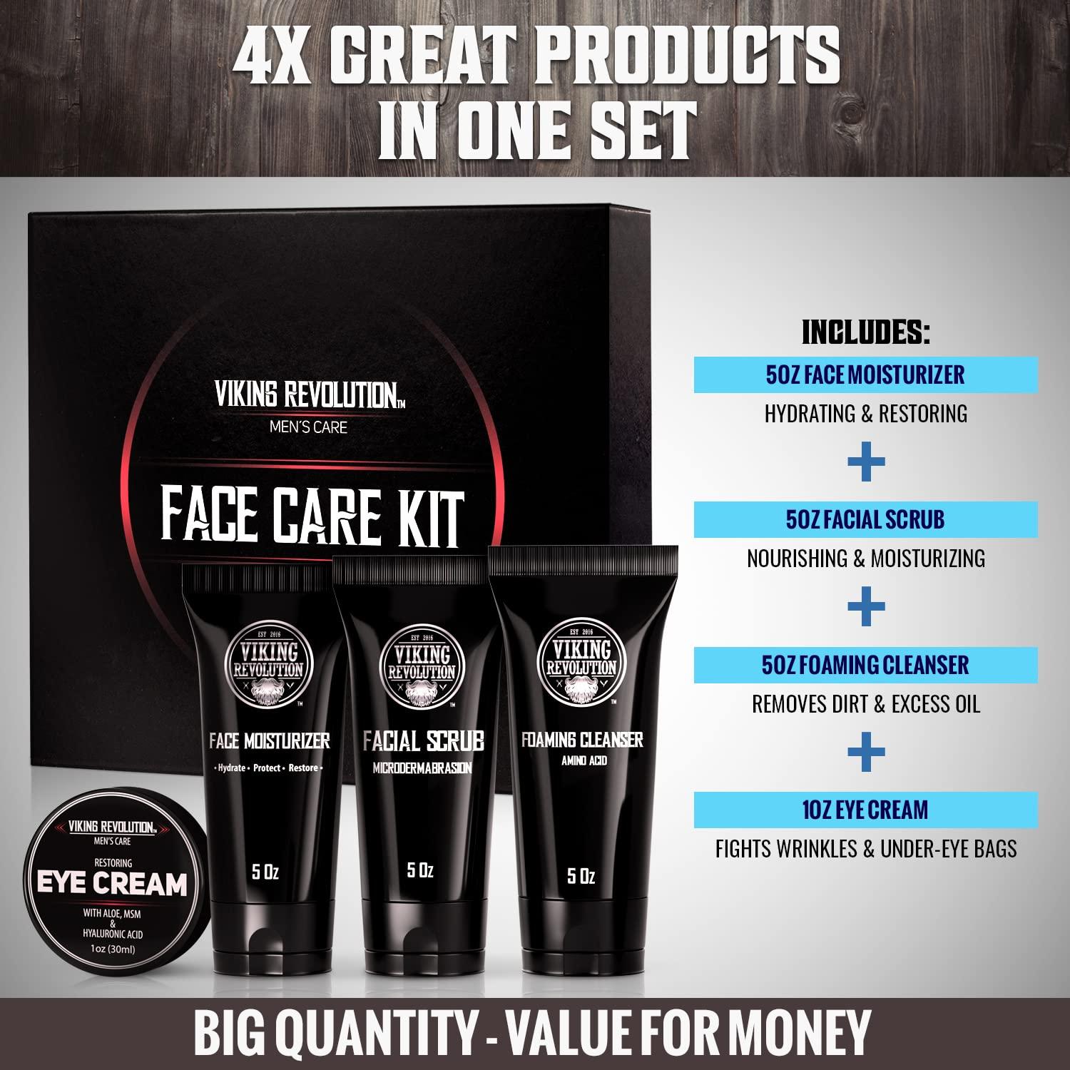Kit de Cuidado Facial Masculino Viking Revolution - 4 Productos