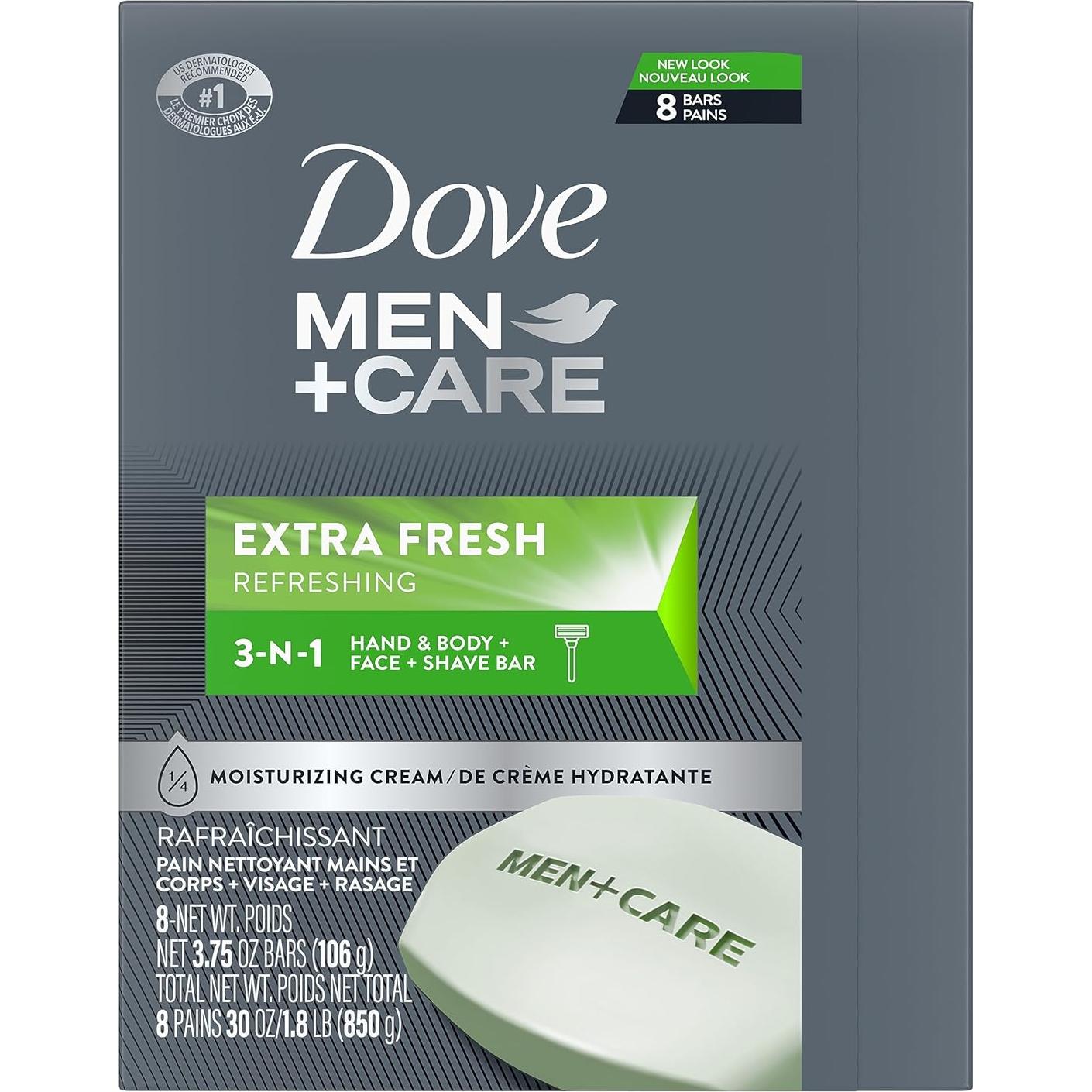 DOVE MEN + CARE Barra Limpiadora 3 en 1 Extra Fresca 106g