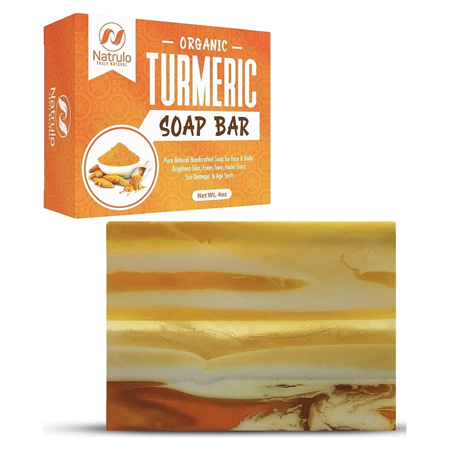 Jabón de Cúrcuma Orgánica Natrulo 113g - Limpieza Facial y Corporal