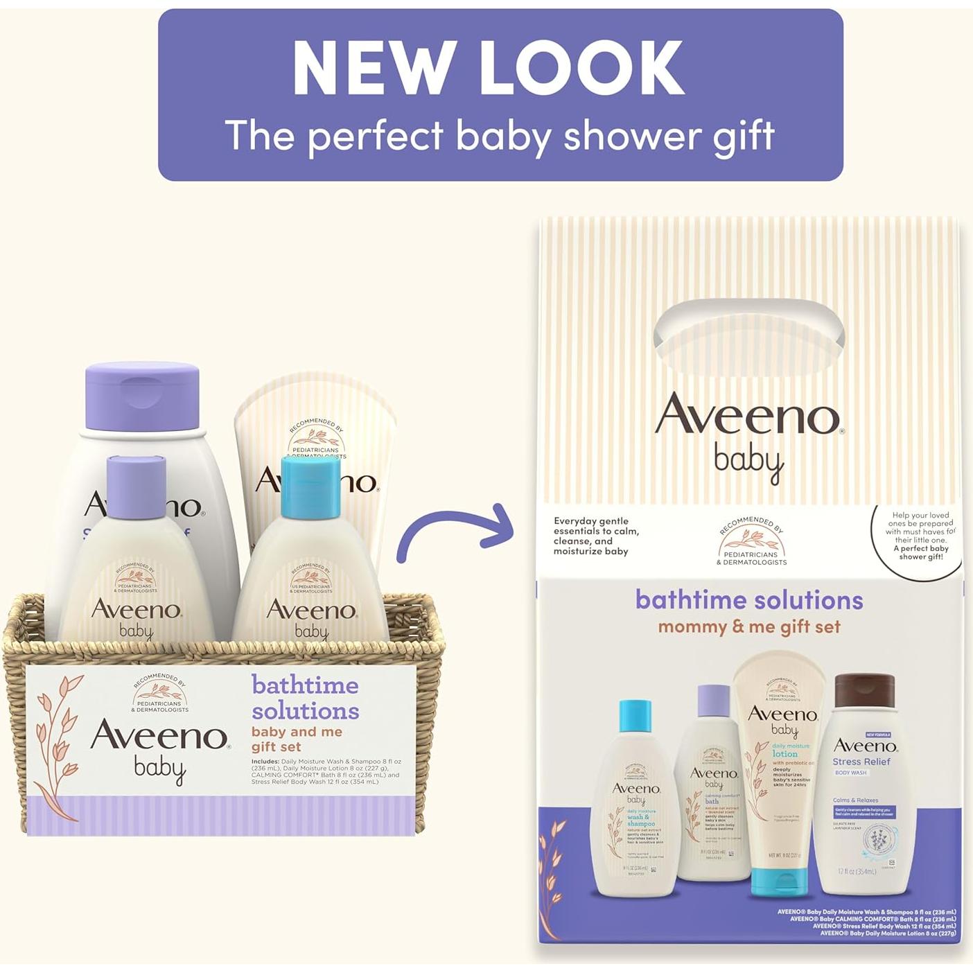 Set de Regalo Aveeno Baby Mamá y Yo - 4 Piezas para Baño