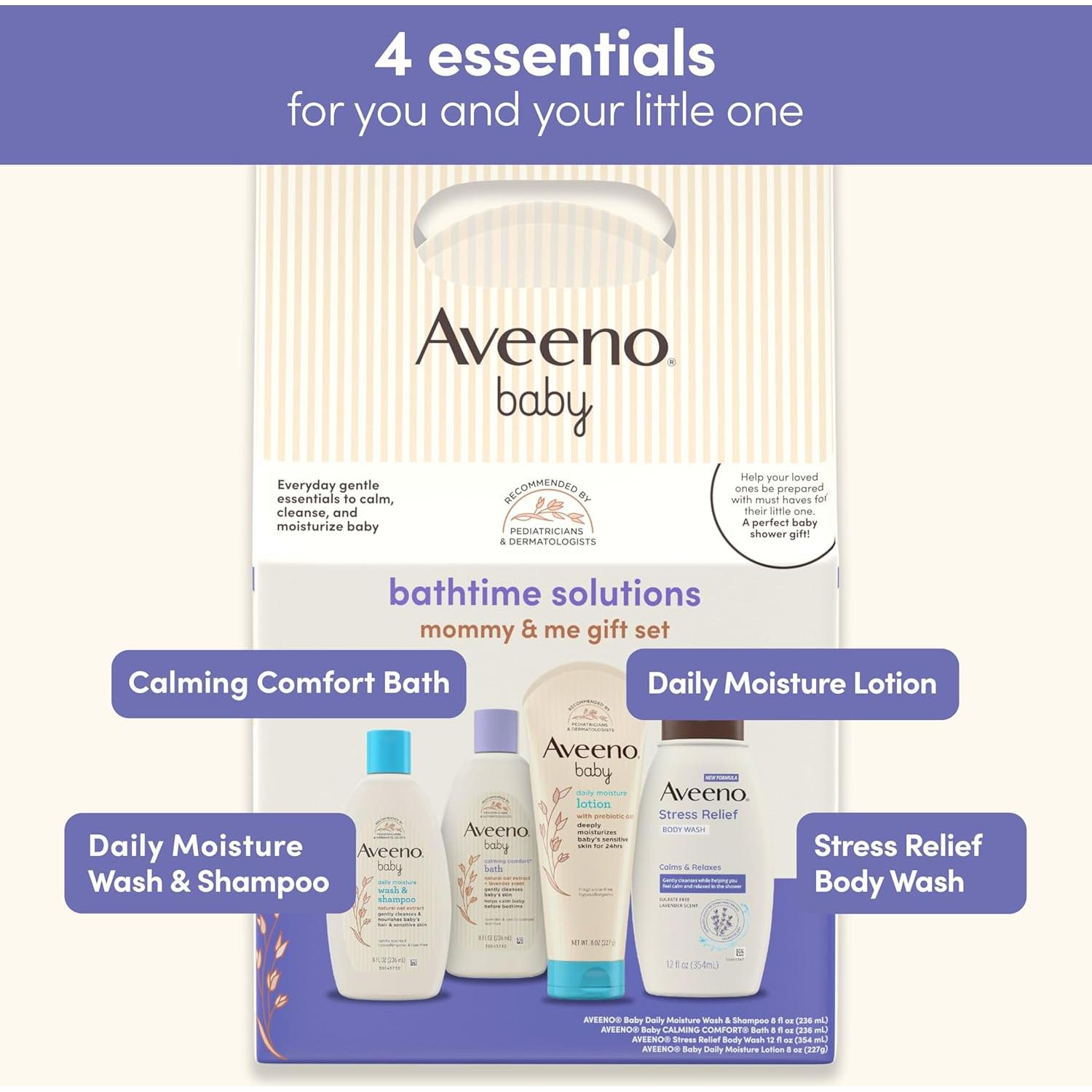Set de Regalo Aveeno Baby Mamá y Yo - 4 Piezas para Baño