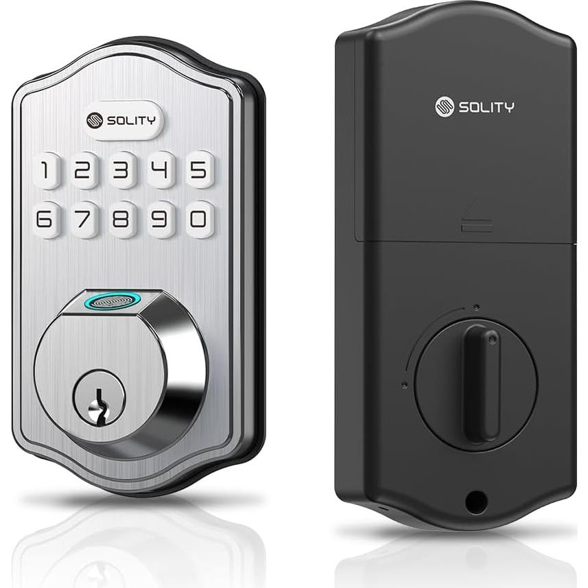 Cerradura Electrónica Biométrica Solity AT10, 50 Huellas, Niquel Satinado