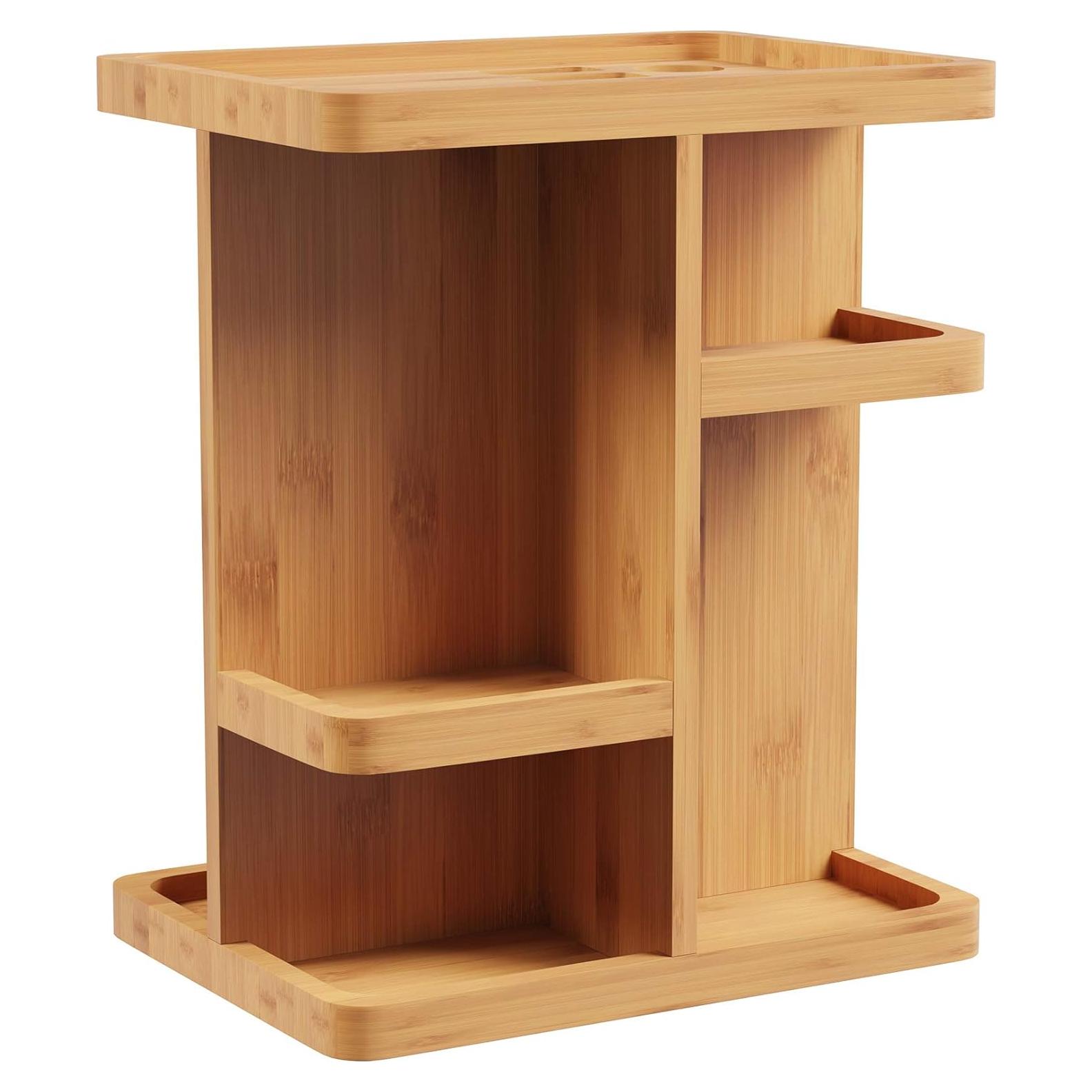 Organizador de Maquillaje Lavish Home - Carrousel de Bambú Ecológico