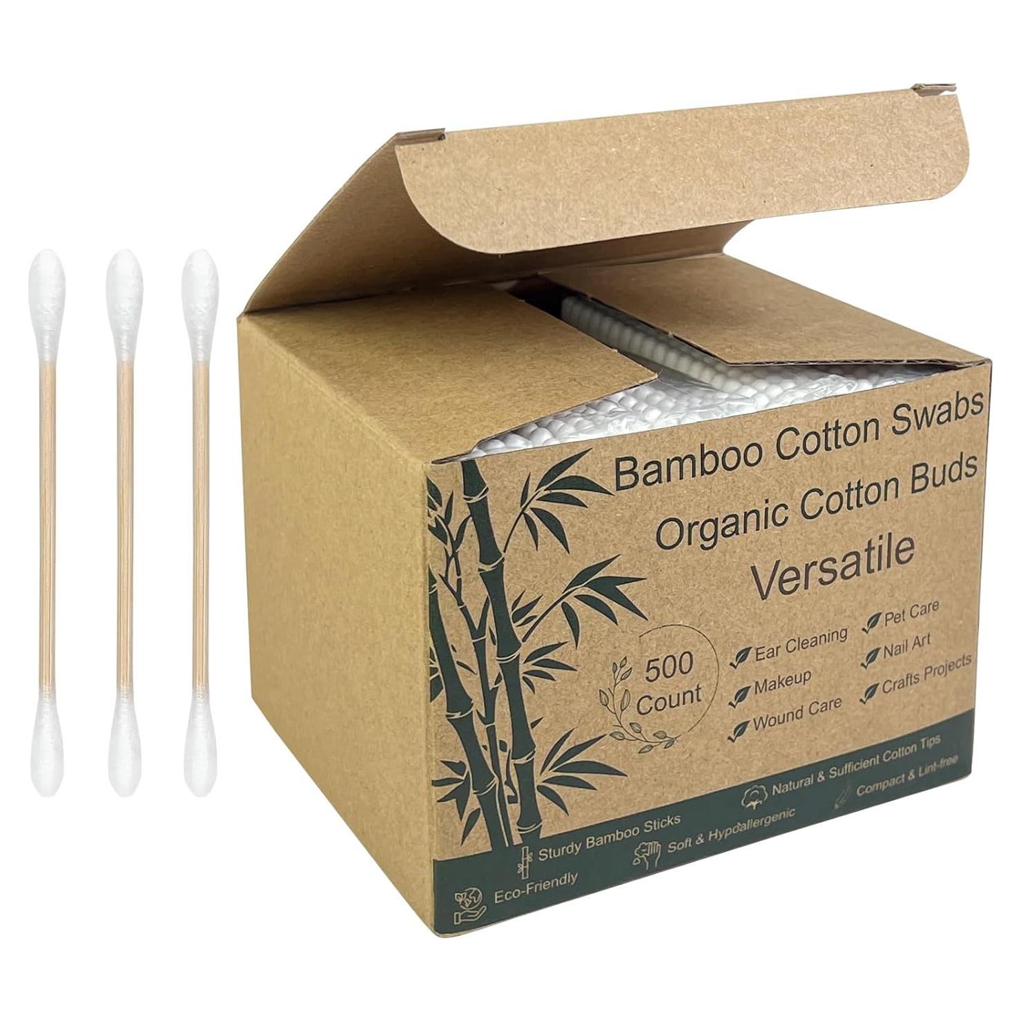 Hisopos de Algodón de Bambú Garrelett - 500 Unidades Ecológicos