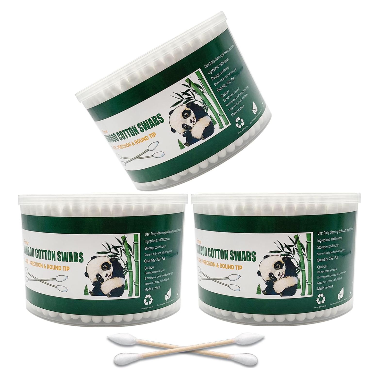 Hisopos de Algodón XL de Bambú Natural 756pcs - Punta Precisa