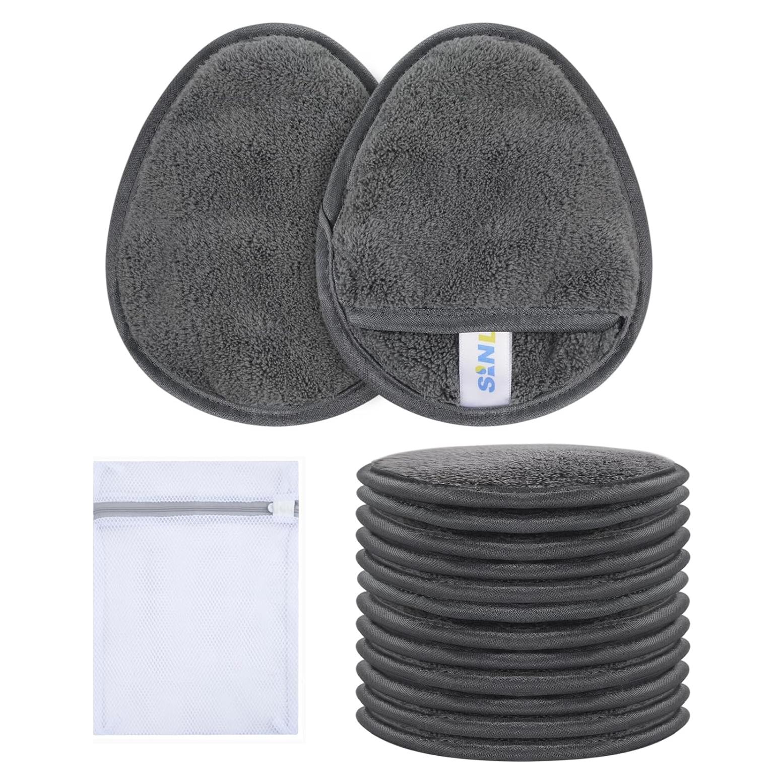 Almohadillas Reutilizables Desmaquillantes Sinland 12 Piezas Gris