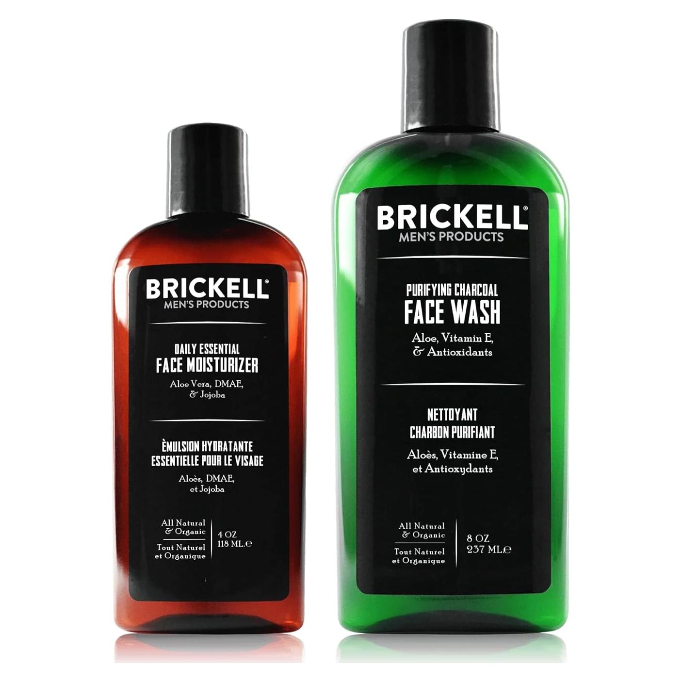 Set de Cuidado Facial para Hombres Brickell - Limpiador y Hidratante