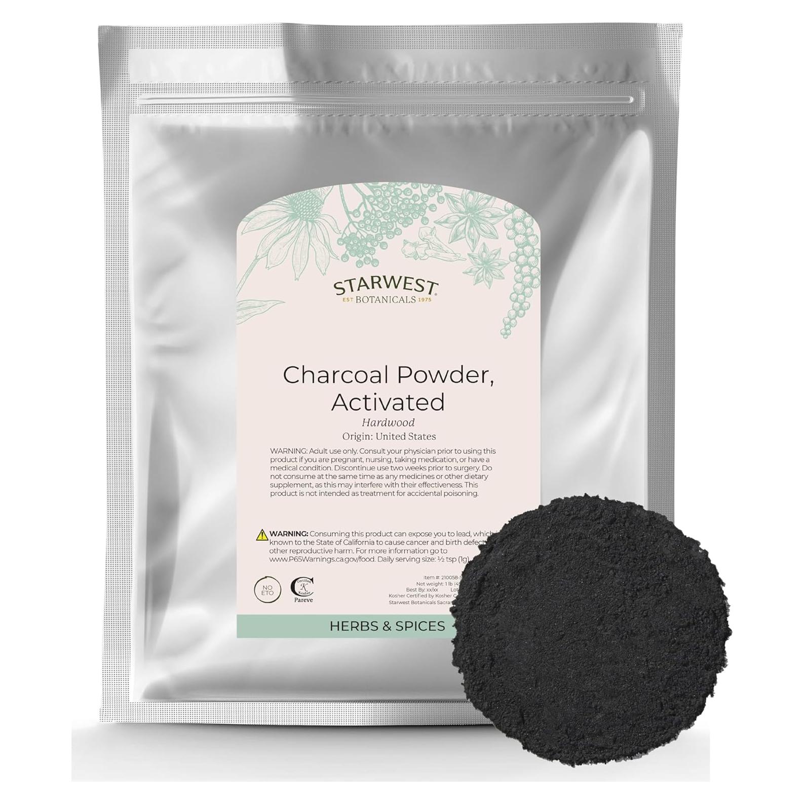 Polvo de Carbón Activado Starwest Botanicals 0.45 kg Grado Alimenticio