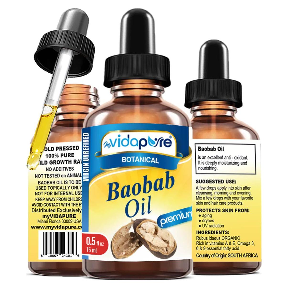 Aceite de Baobab Crudo 100% Puro MyVidaPure 15 ml