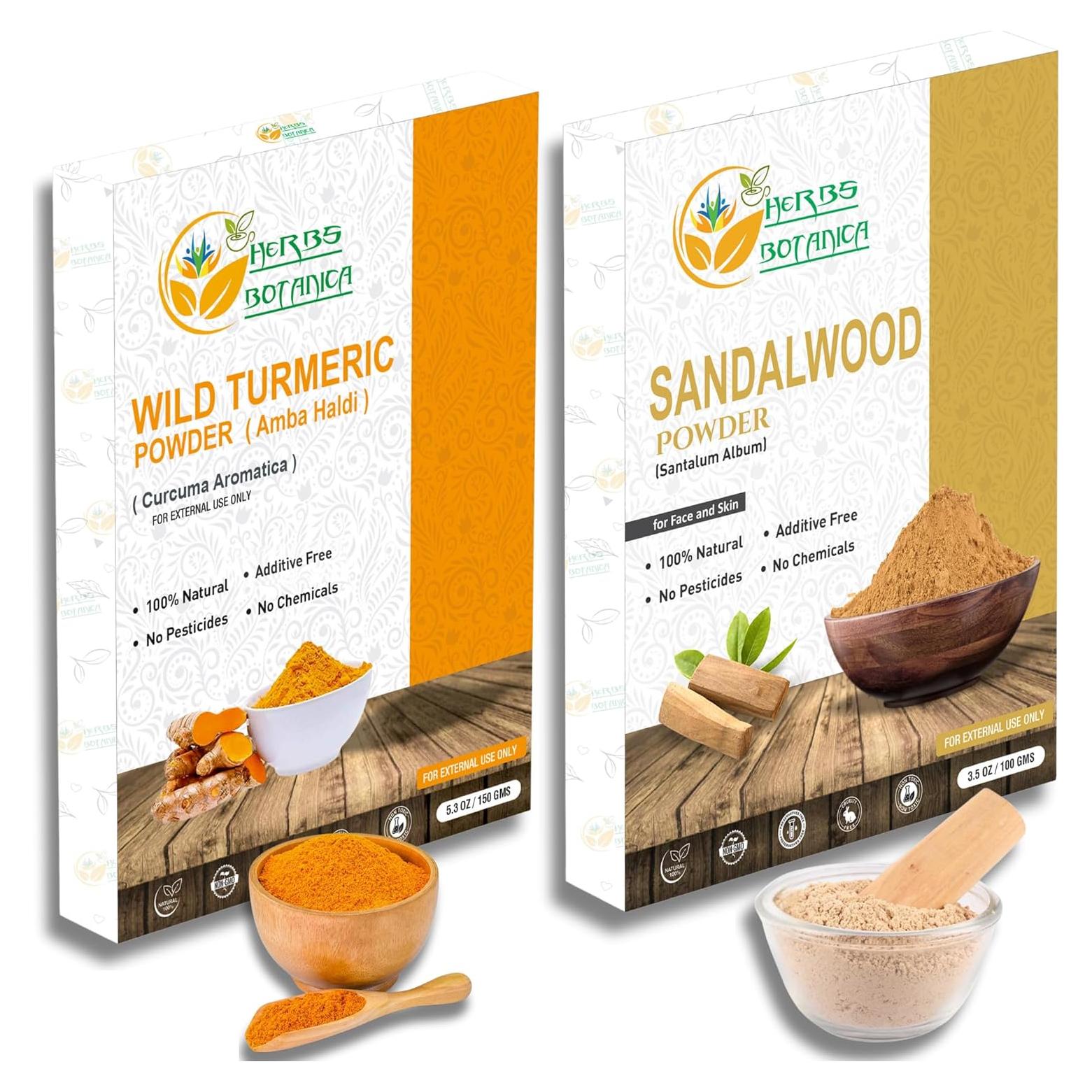 Combo Polvo de Sándalo 99 g y Cúrcuma Silvestre 150 g - Cuidado Facial DIY