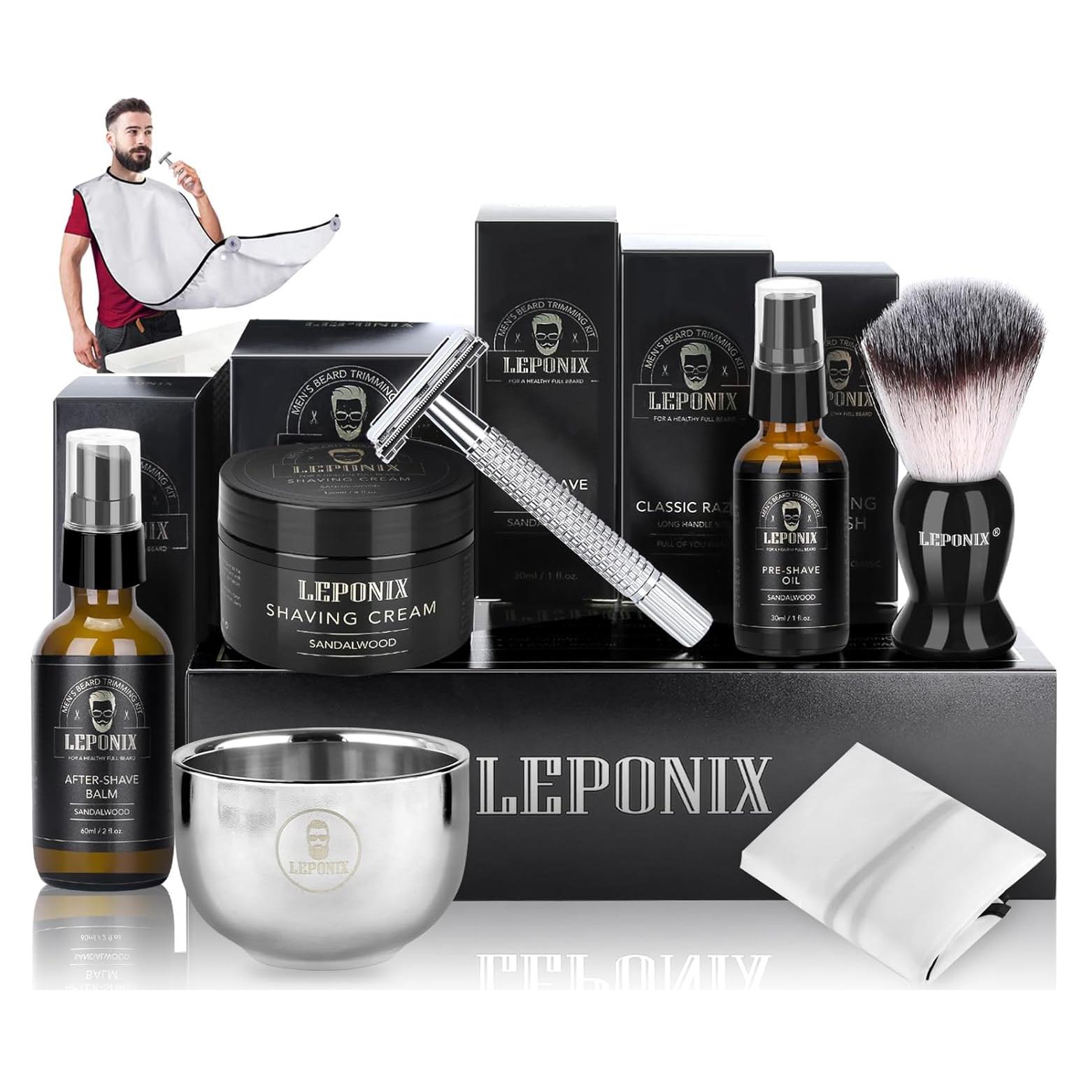 Kit de Afeitado Completo LEPONIX - 7 Esenciales para Hombre