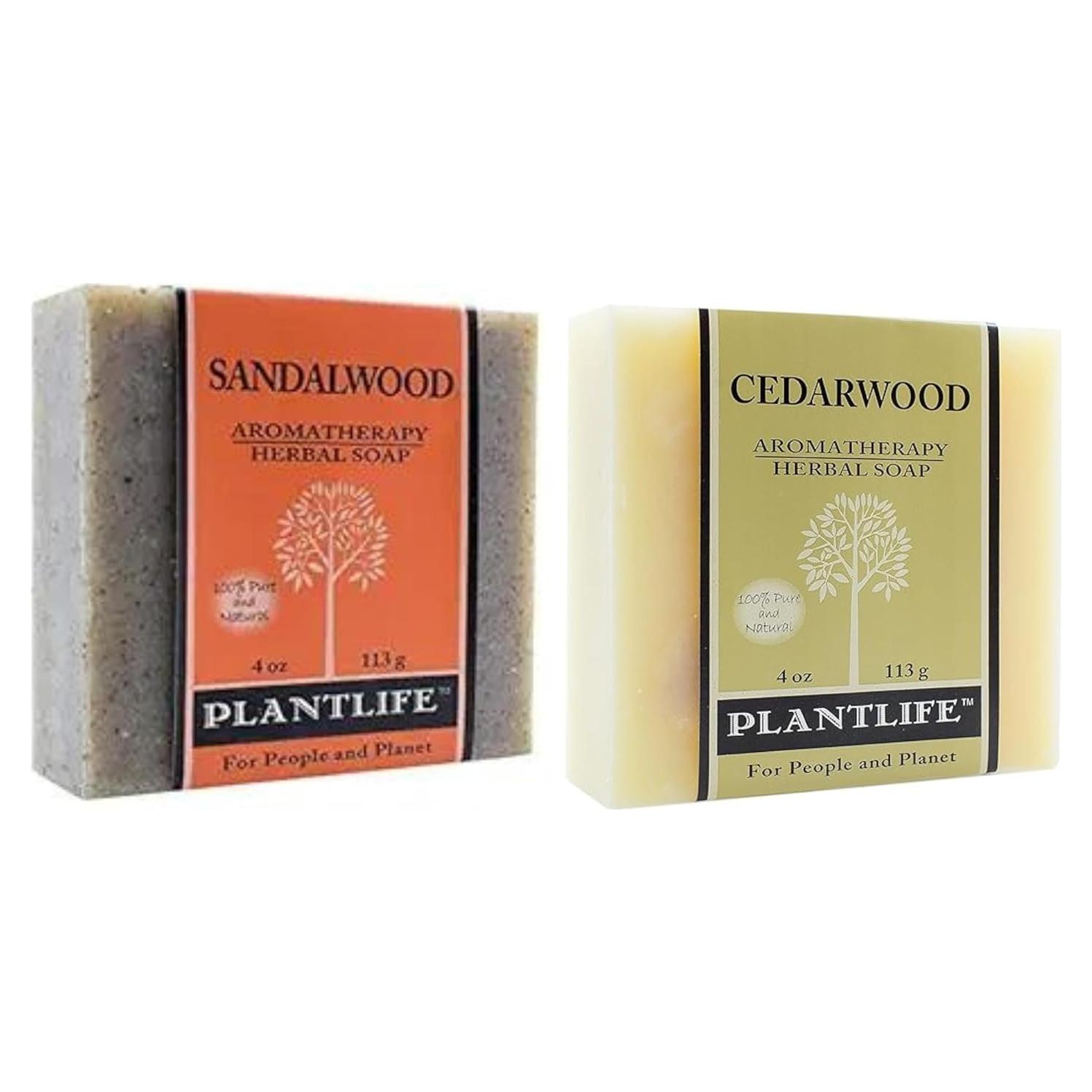 Paquete de 2 Jabones Hidratantes Plantlife Sándalo y Cedro 113g