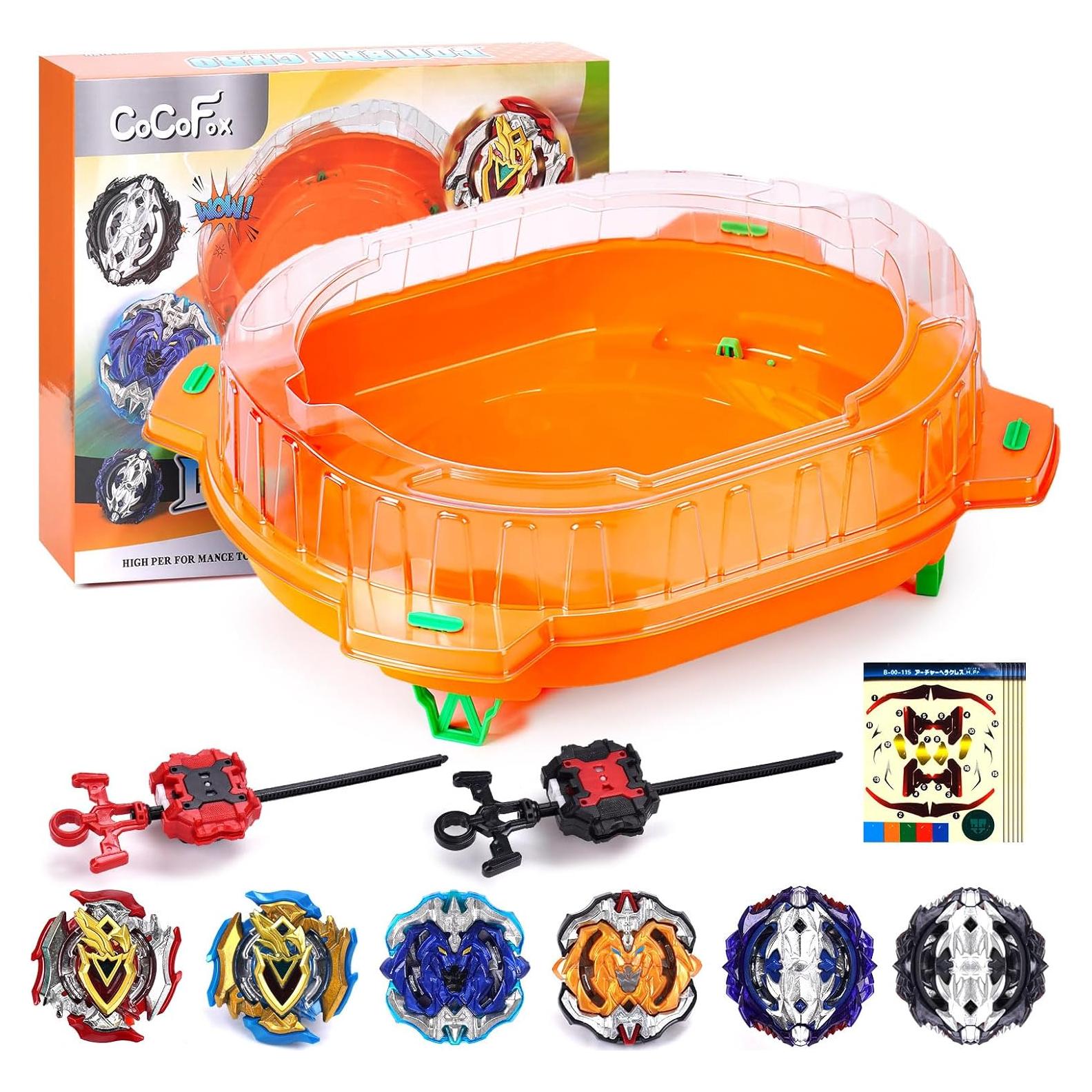 Juego de Tops de Batalla COCOFOX 6 Piezas con Estadio