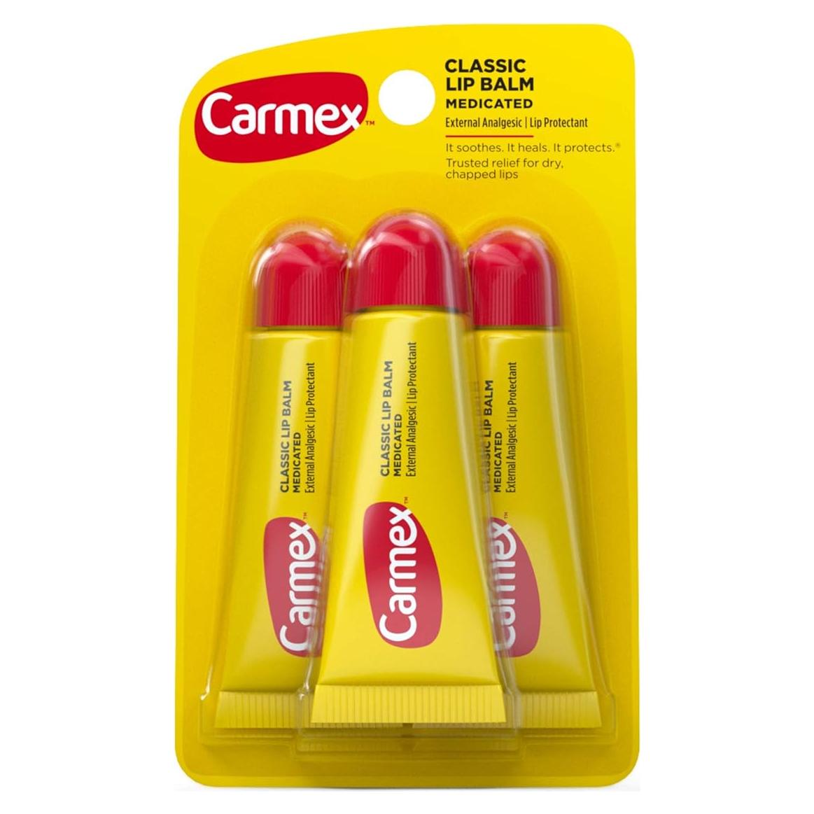 Bálsamo Labial Hidratante Carmex Sabor Original 3 Piezas