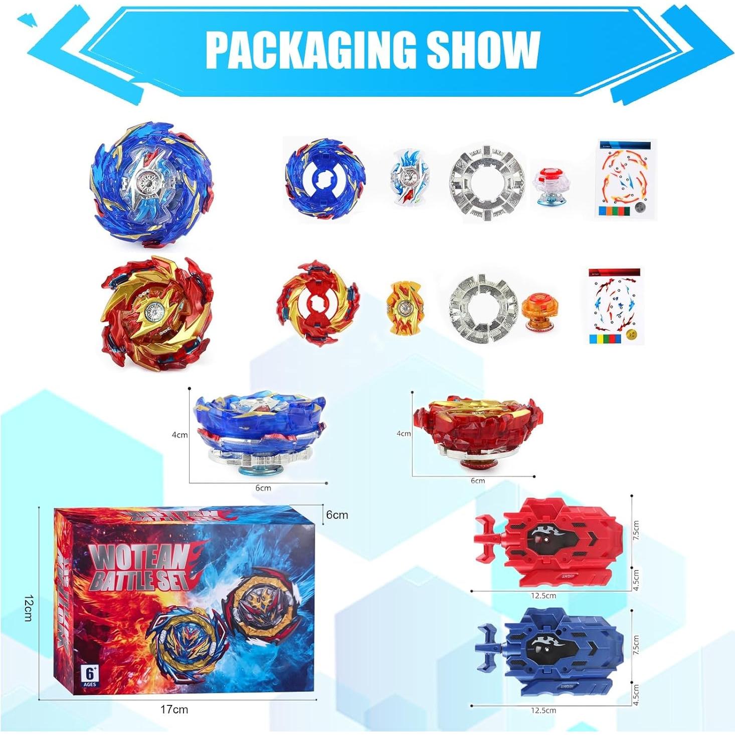 Conjunto Cuchillas Turbo Gyro Burst Wotean 4D con Lanzador