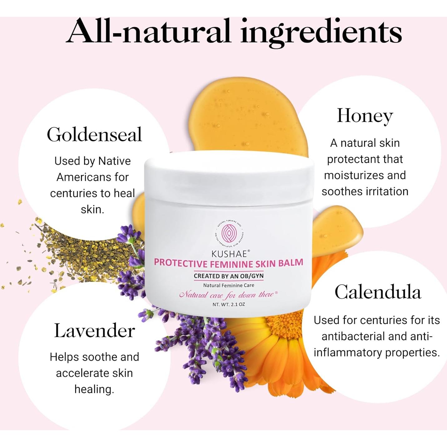 Bálsamo Protector Femenino Kushae 59.5 g - Hidratante Calmante