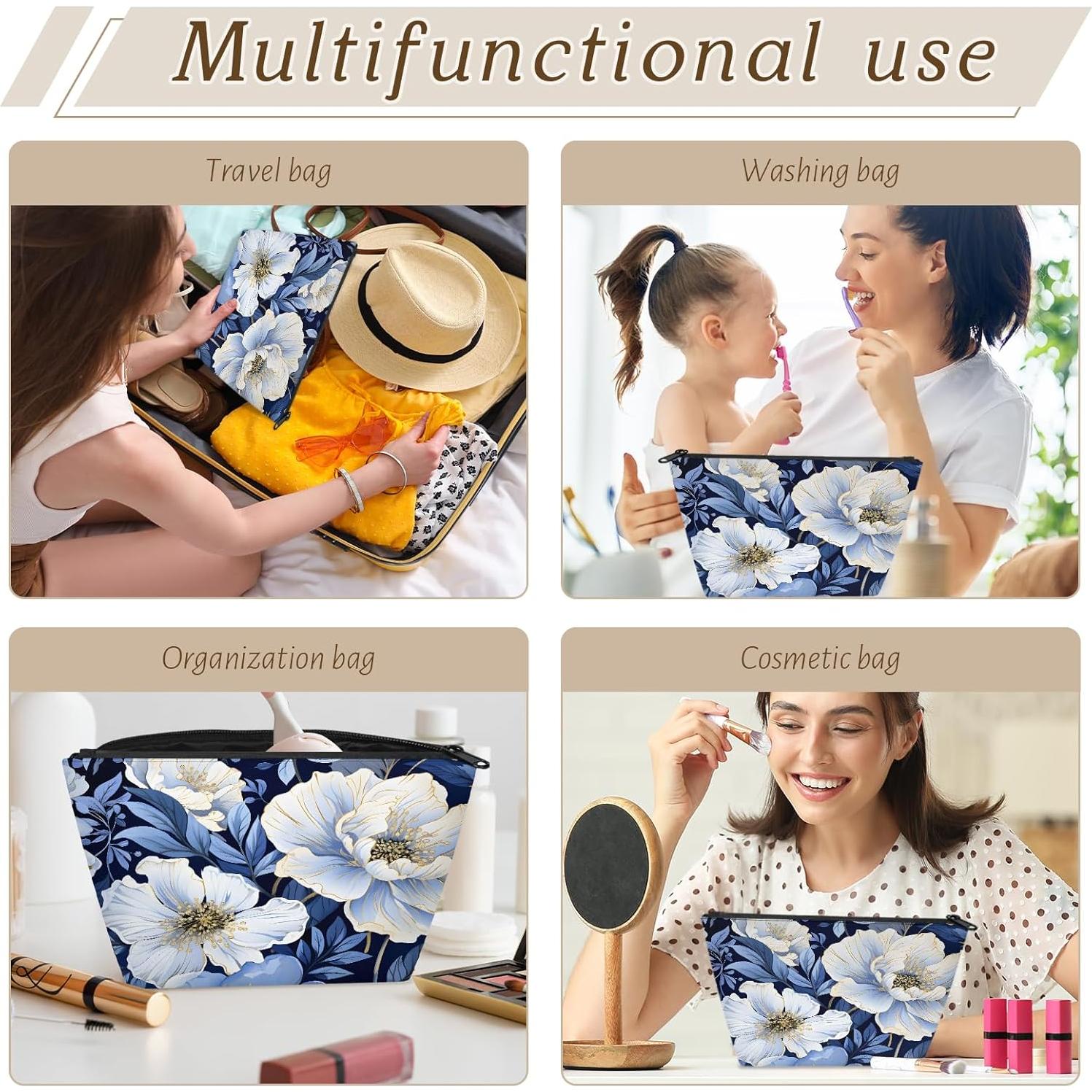 Bolsa de Maquillaje Pequeña Floral Peonía 24.5x8.5x13.5 cm