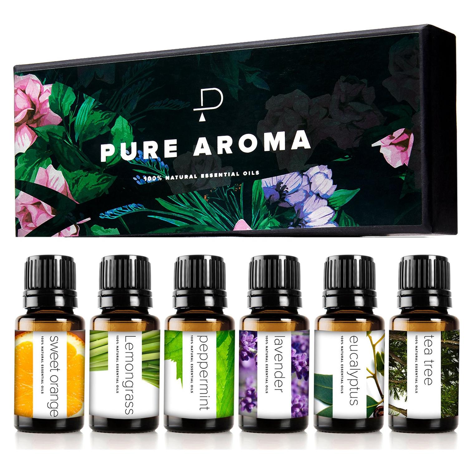 Set de Aceites Esenciales Pure Aroma - 6 x 10ml Aromaterapia