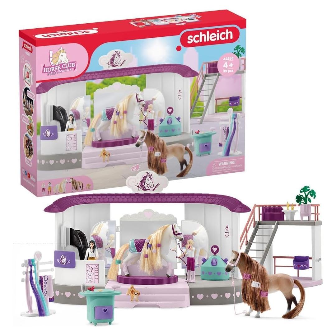 Salón de Belleza de Caballos Schleich 99 Piezas Accesorios