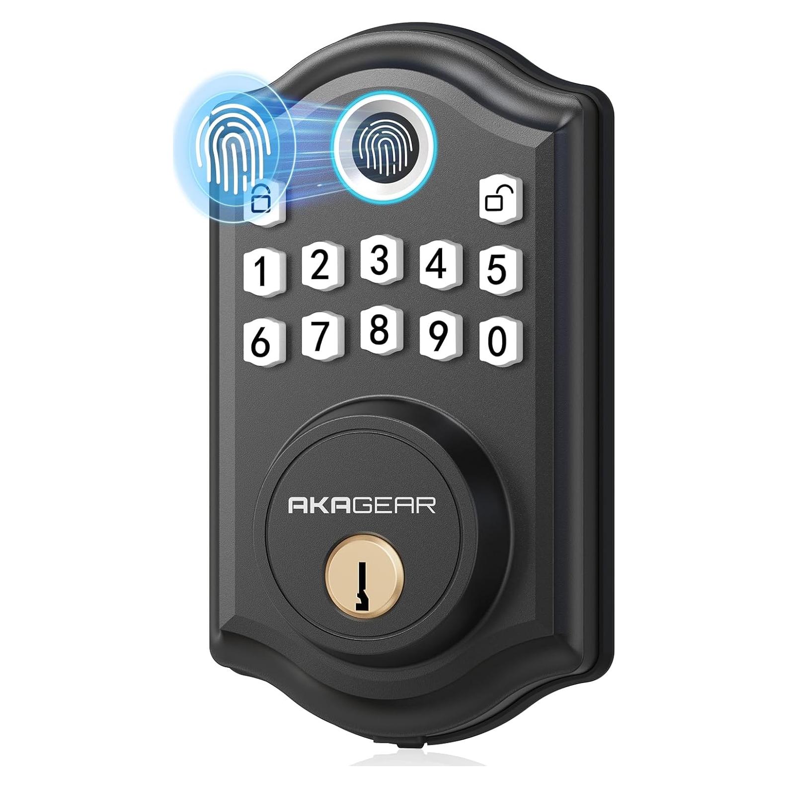 Cerradura Biométrica AkaGear DS10 con Huella Dactilar - Negro