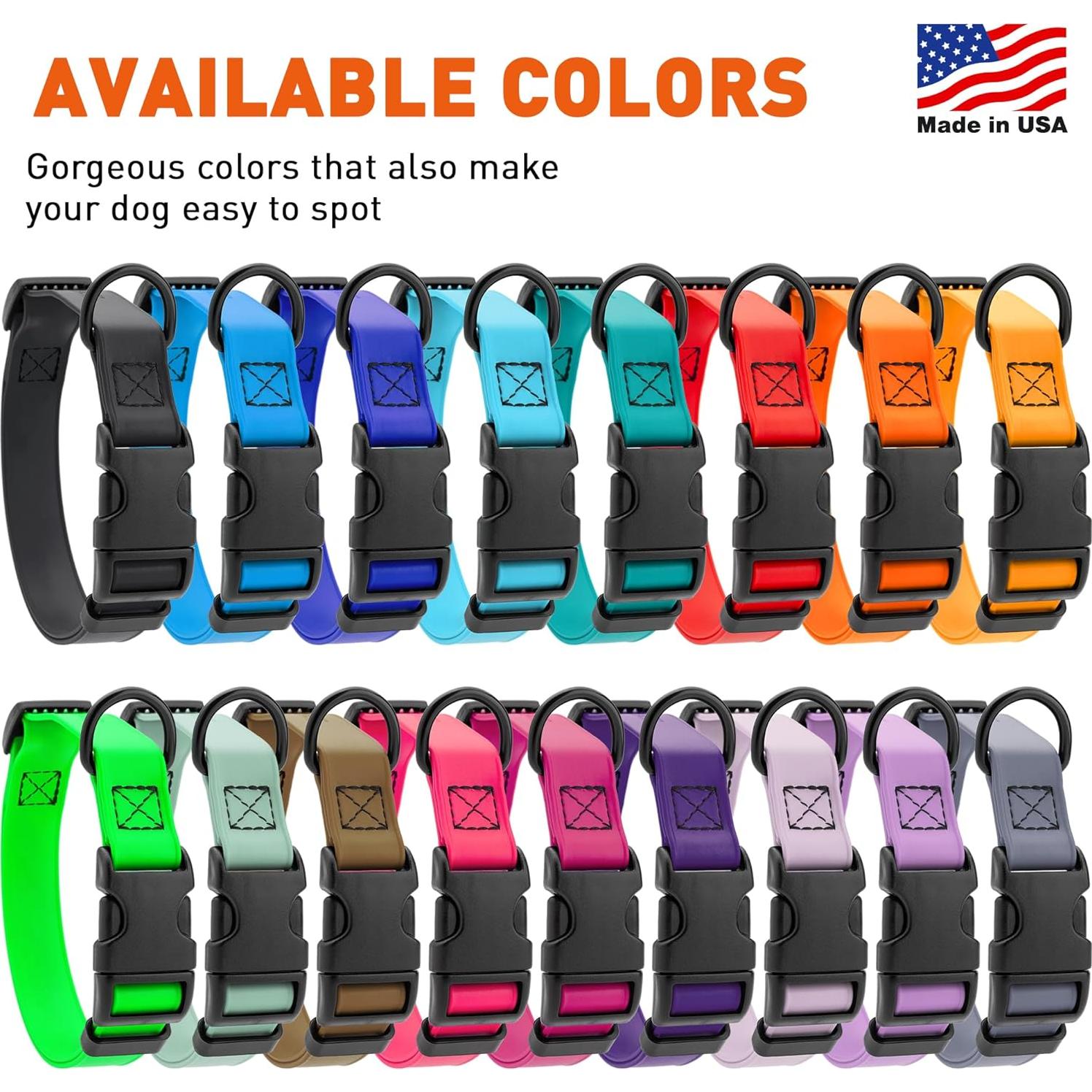 Collar de Perro Impermeable Dogline Biothane 1.59 cm Verde