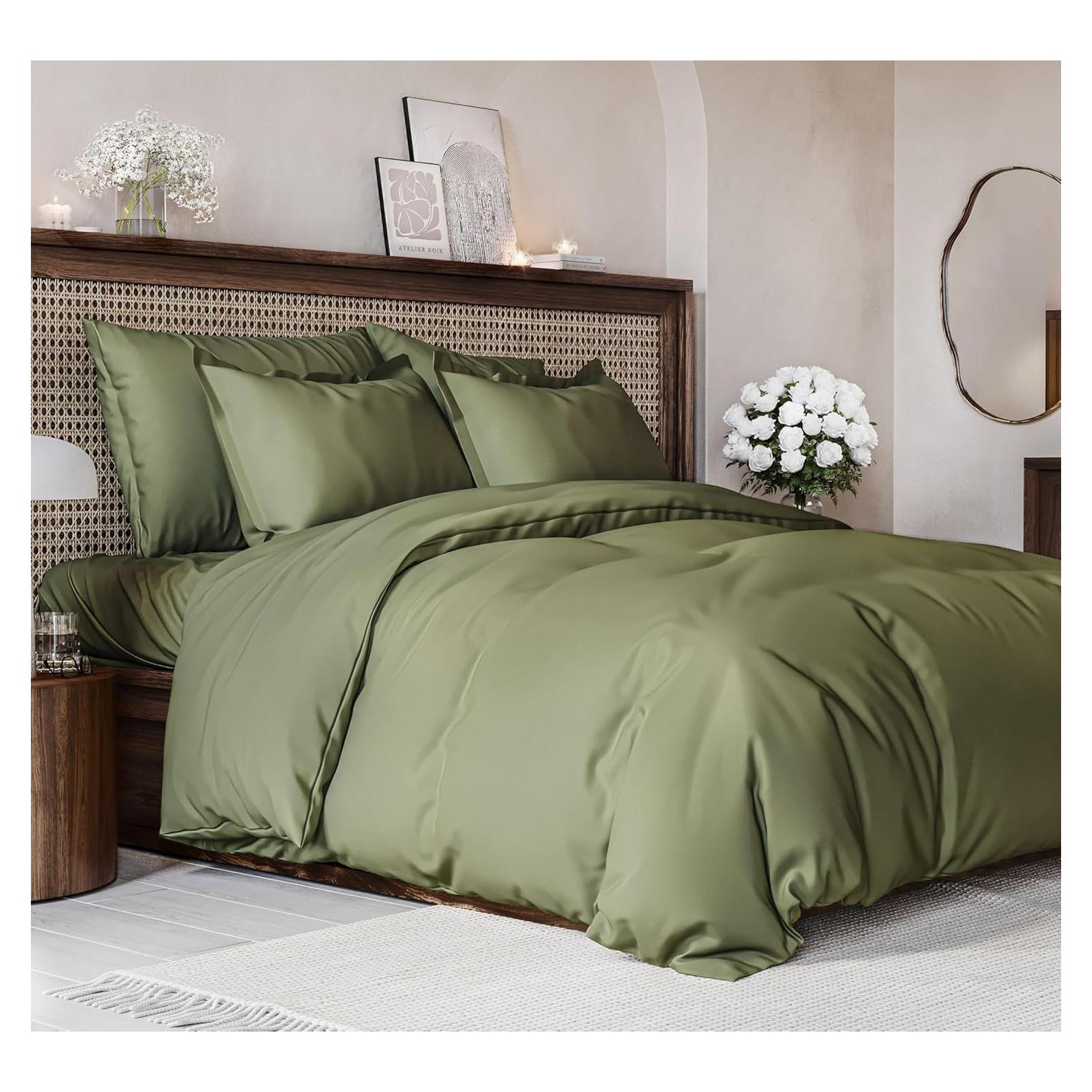 Juego de Funda de Edredón Queen CGK Unlimited Verde Salvia