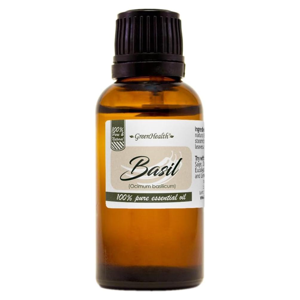 Aceite Esencial de Albahaca 29.57 ml GreenHealth 100% Puro