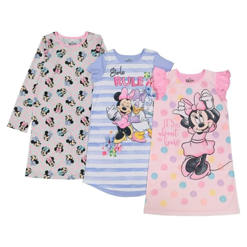 Pijamas Disney para Niñas 3 Piezas Talla 2-8 Suaves