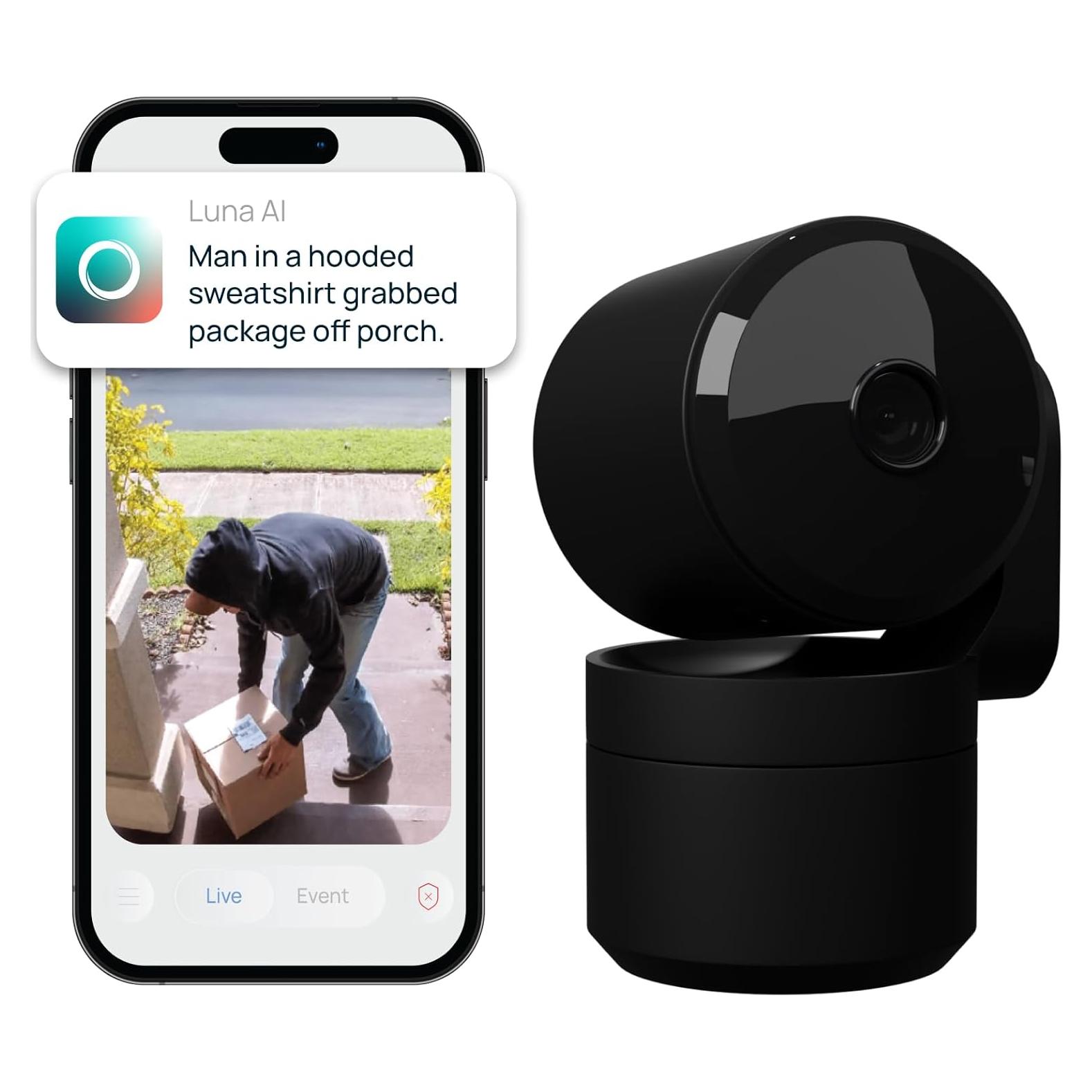 Cámara de Seguridad Luna Home Eye 360° AI Wi-Fi Negro