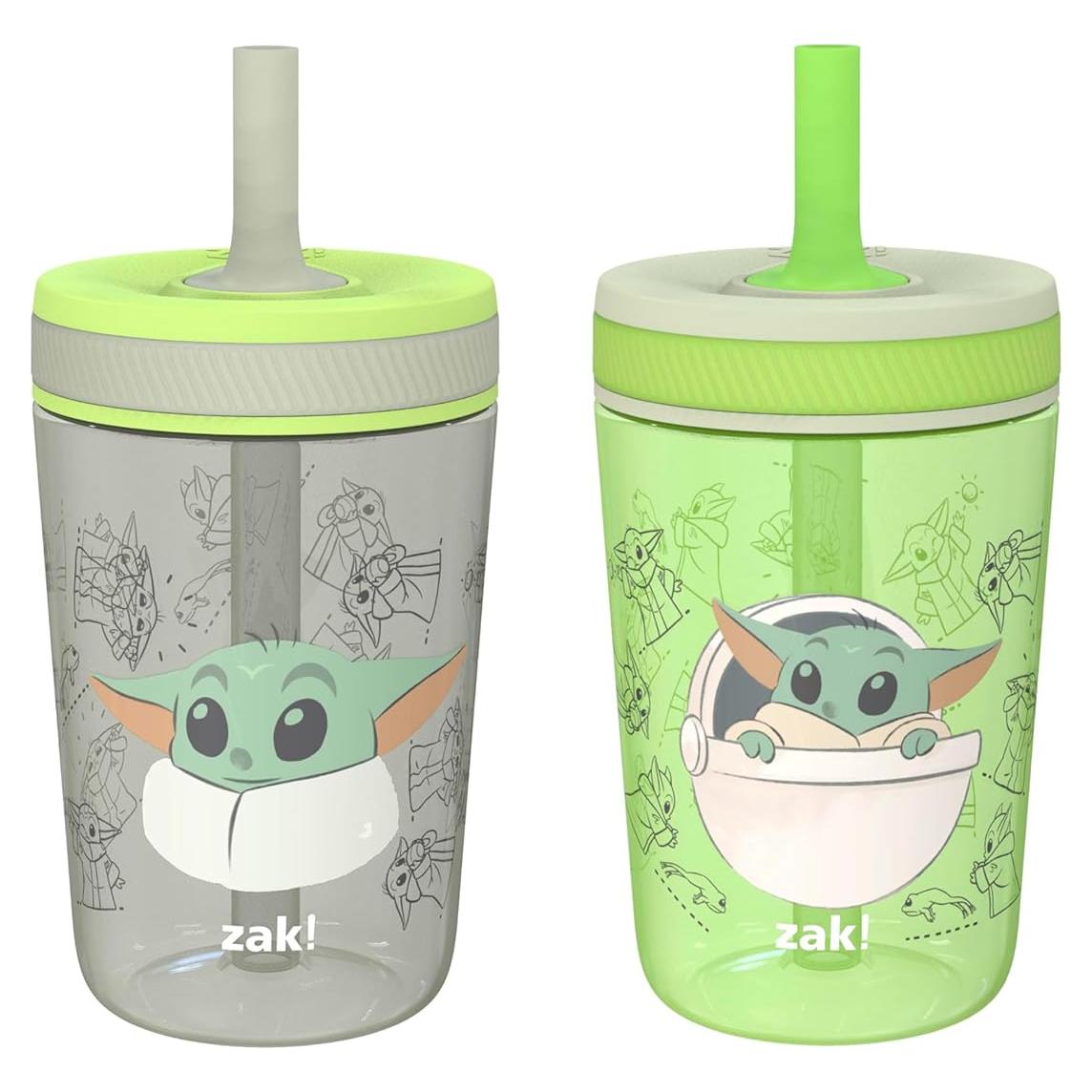 Vasos Baby Yoda Zak Designs 2-Pack 0.44L a Prueba de Fugas